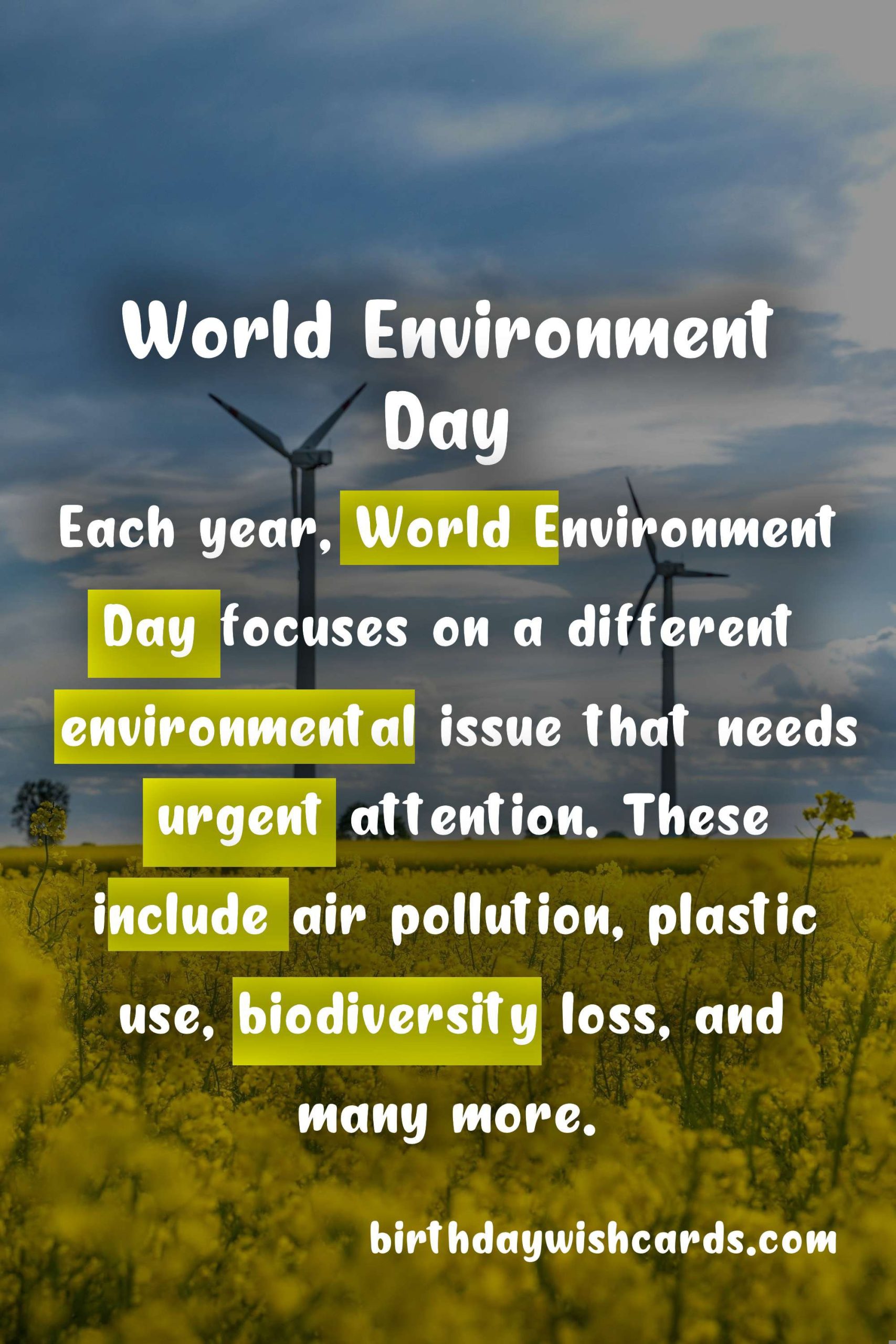 World Environment Day - 5th June
