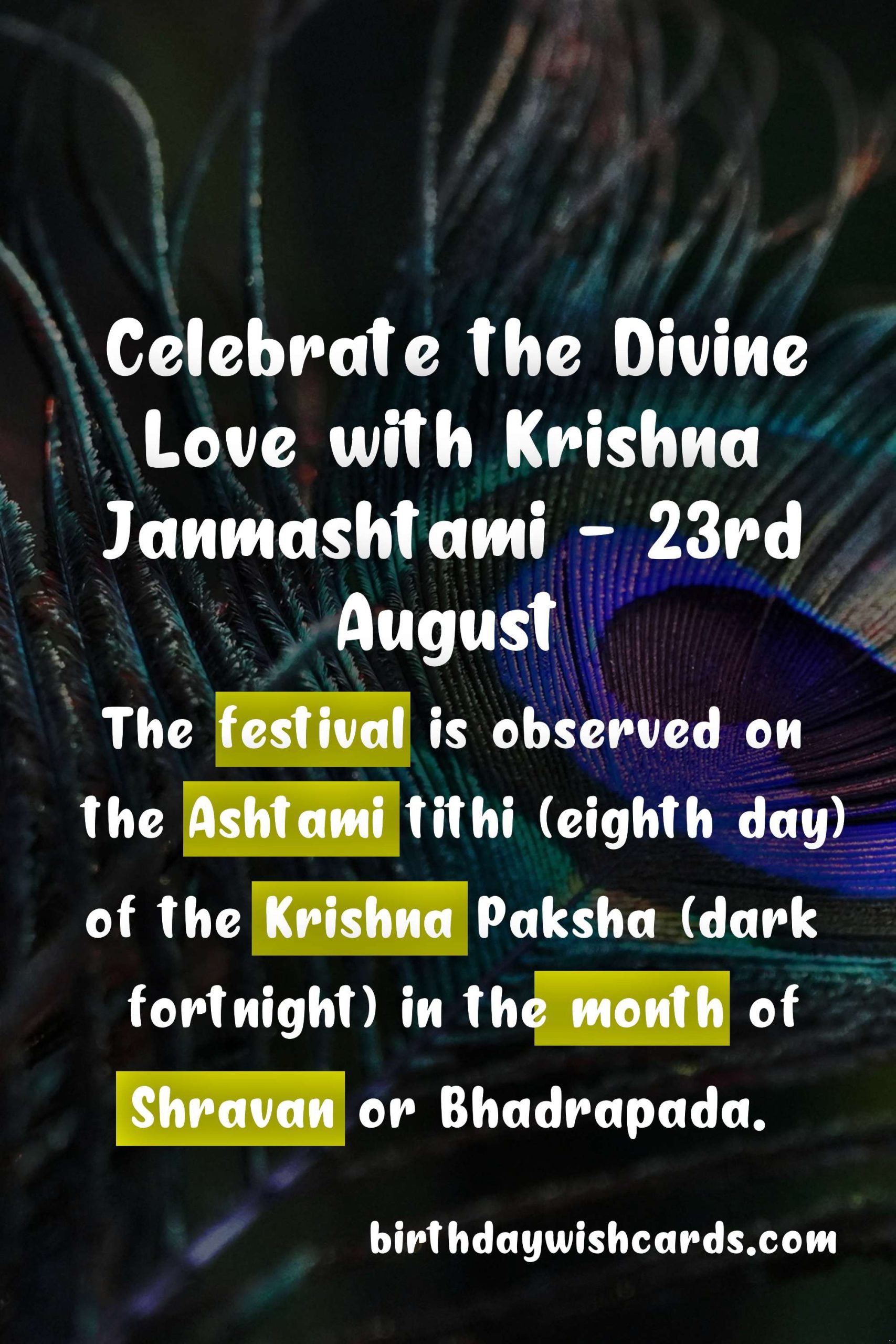 Celebrate the Divine Love with Krishna Janmashtami - 23rd August