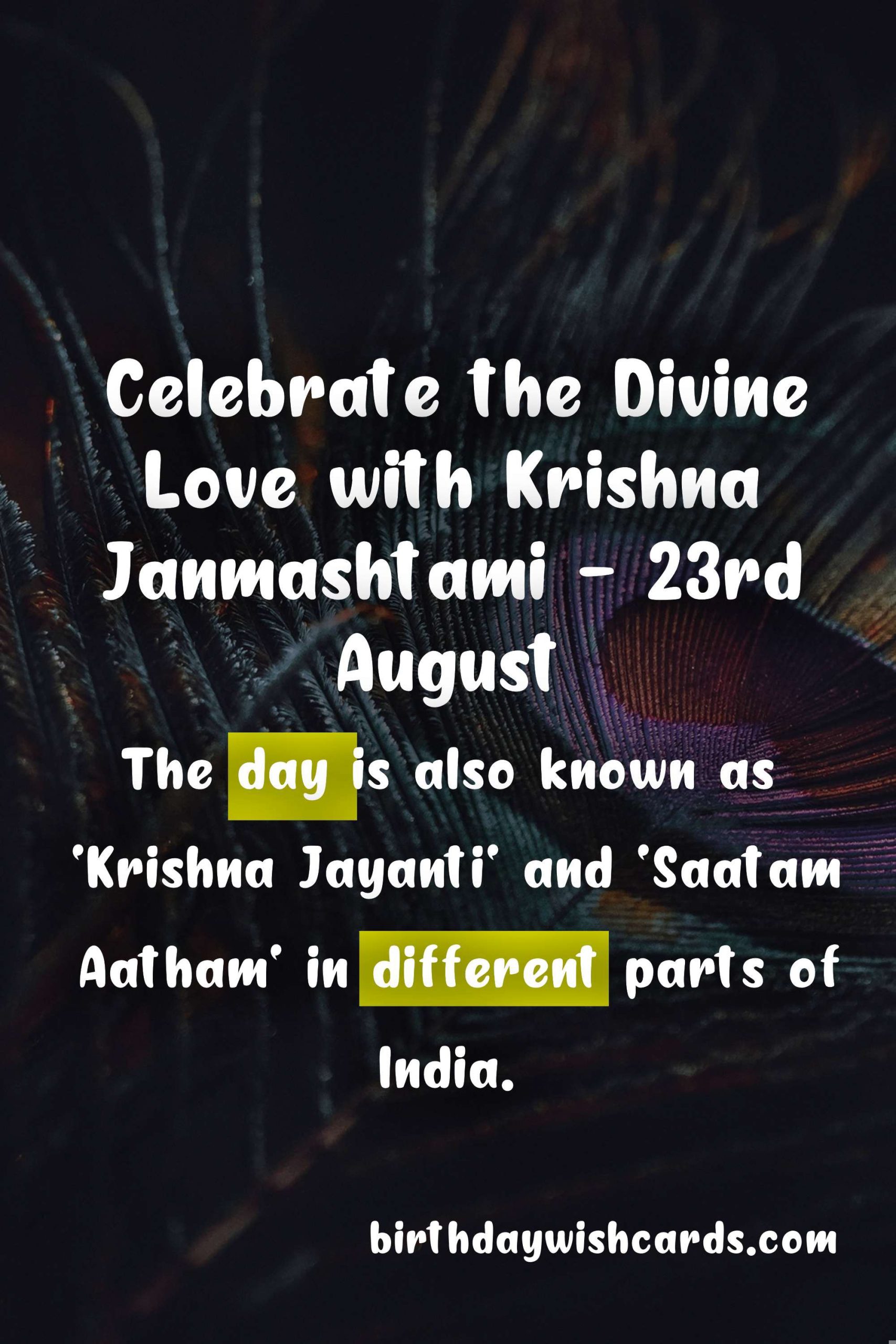 Celebrate the Divine Love with Krishna Janmashtami - 23rd August