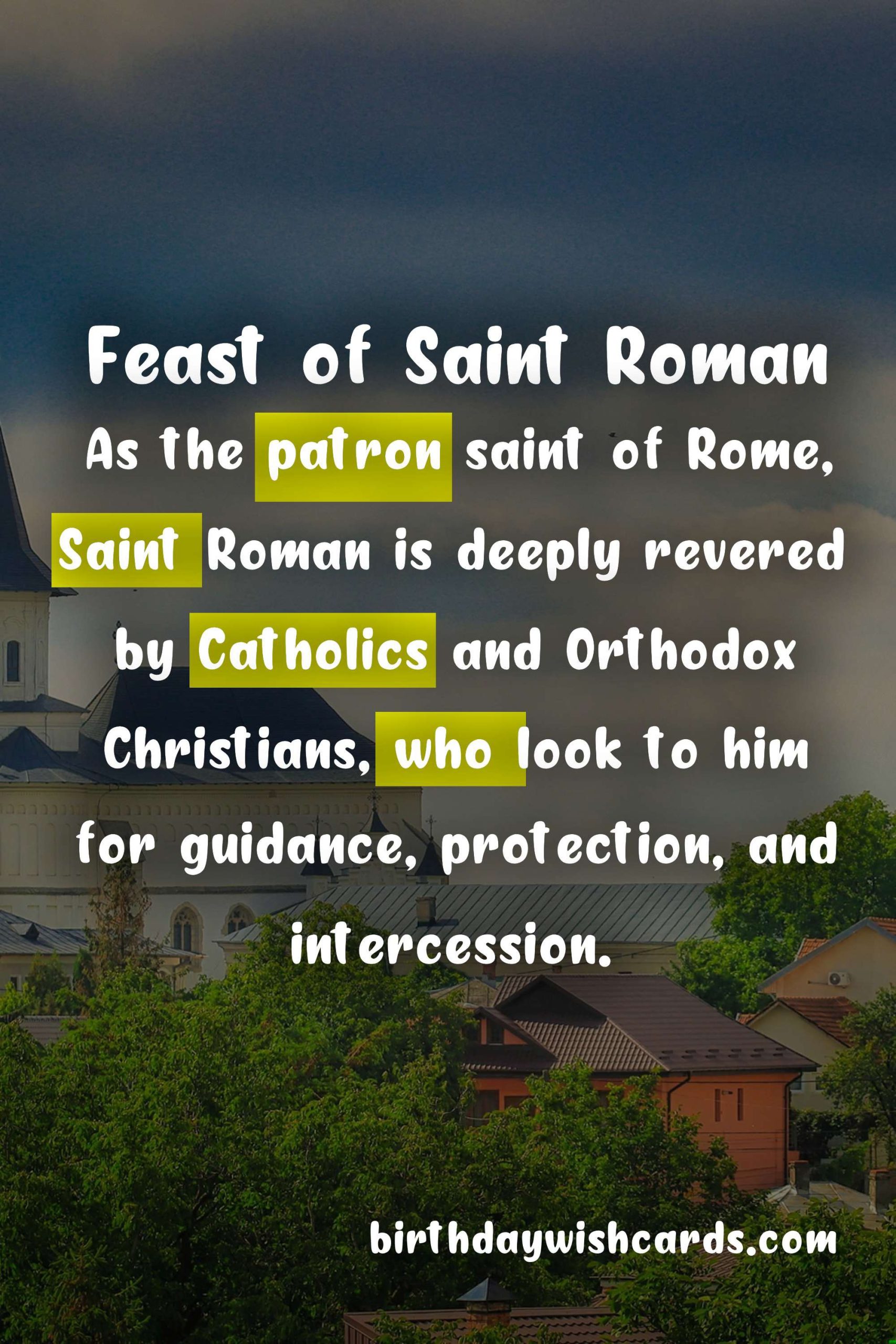 Feast of Saint Roman - A Celebration of Faith and Festivity