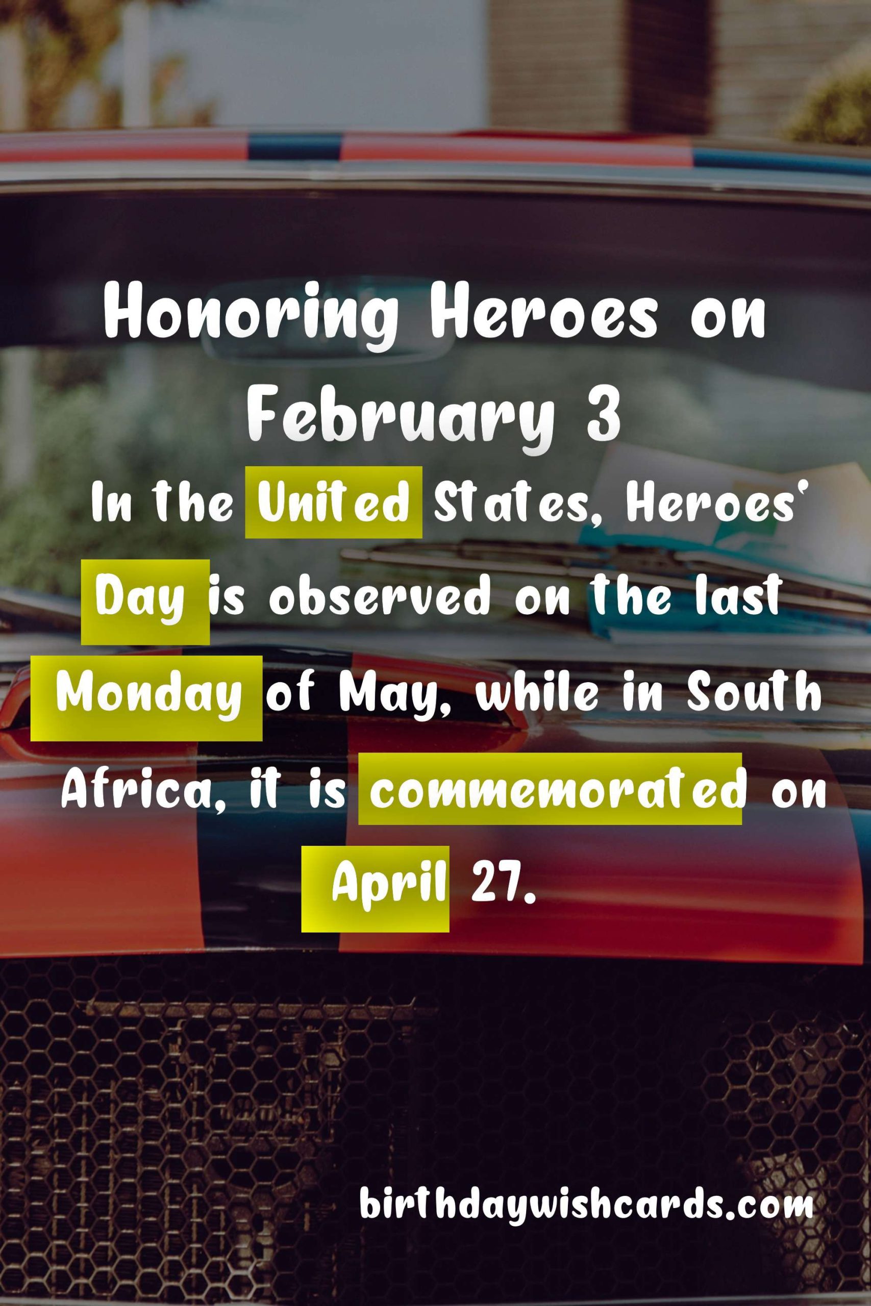 Honoring Heroes on February 3: A Tribute to Heroes' Day