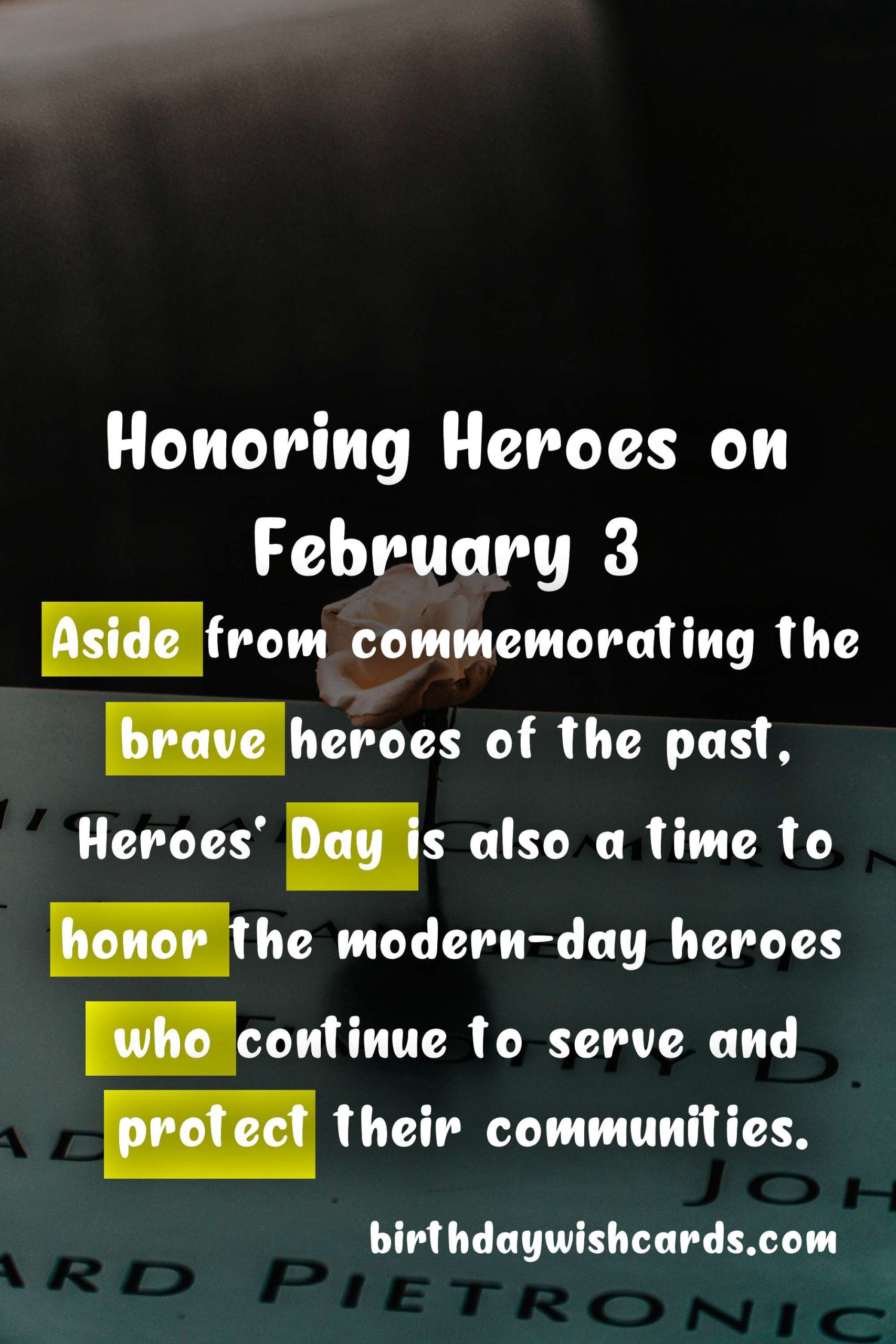 Honoring Heroes on February 3: A Tribute to Heroes' Day