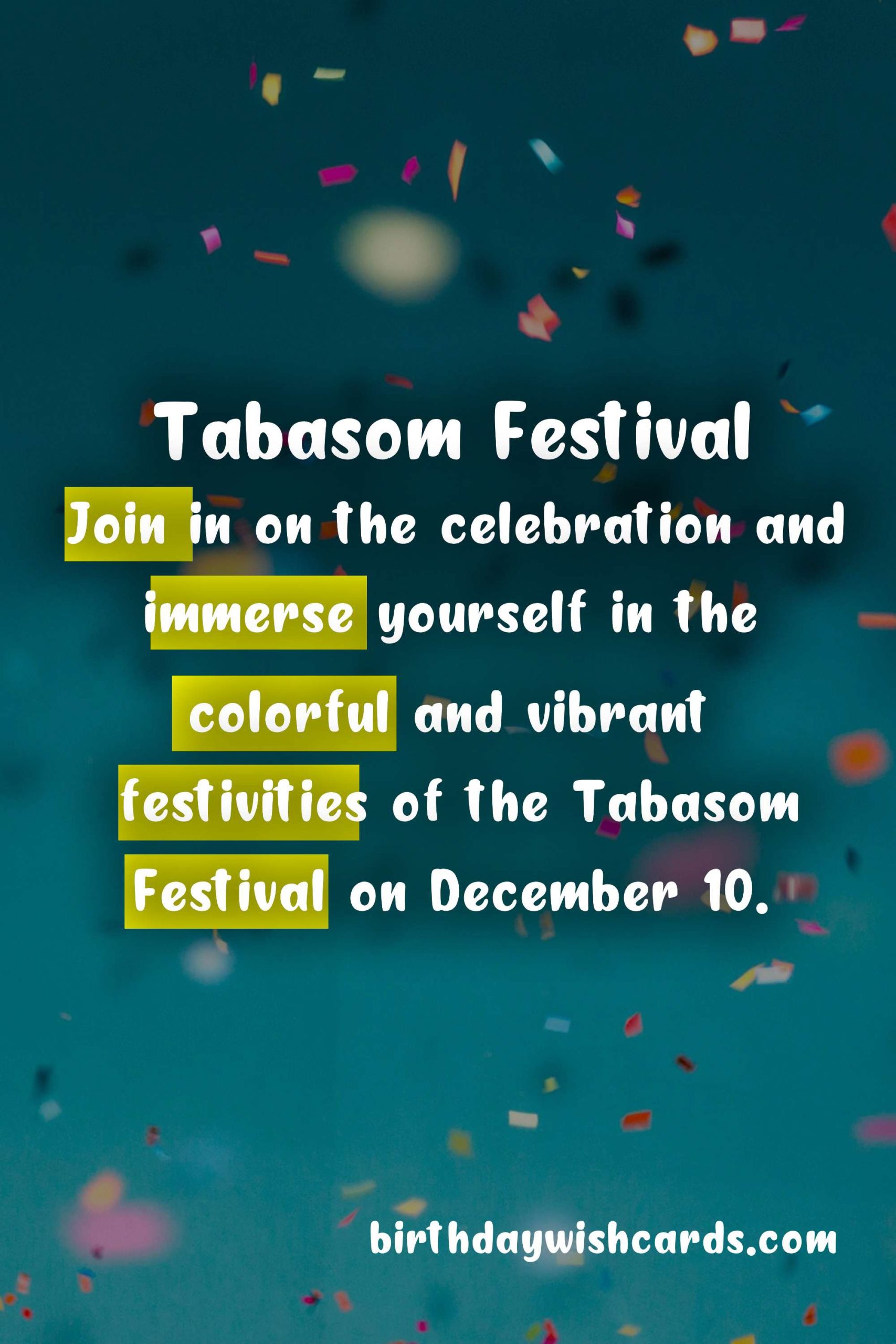 Tabasom Festival - Celebrating Joy, Community and Tradition on December 10