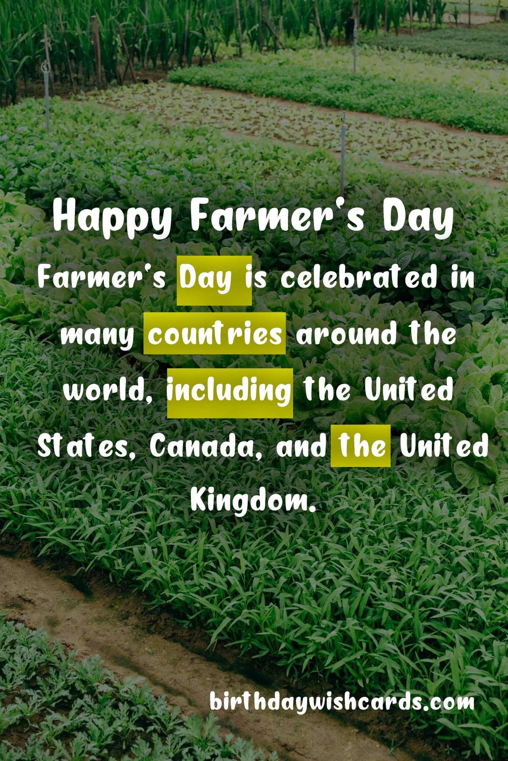 Celebrate Farmer's Day - First Friday of December