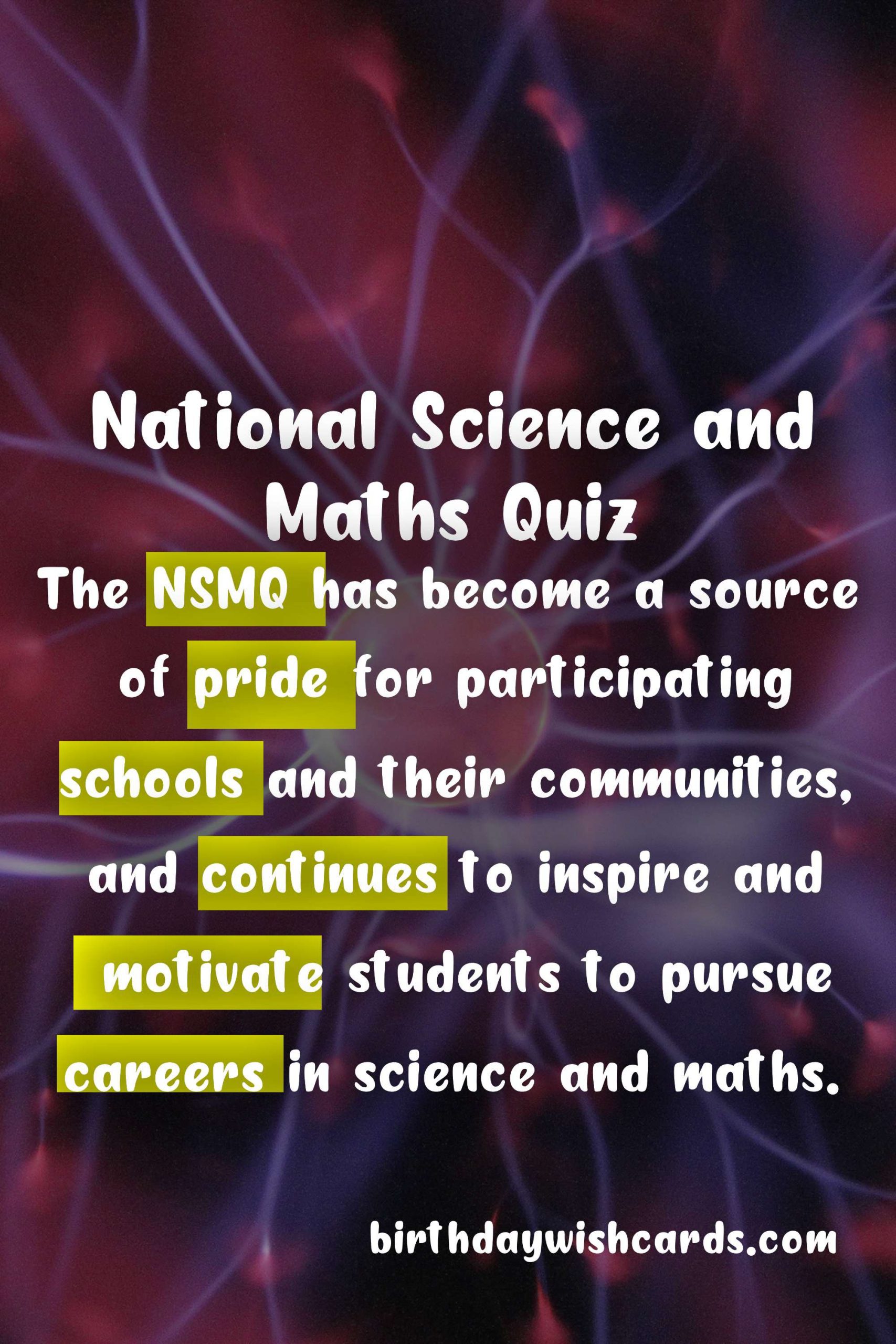 The National Science and Maths Quiz: A National Celebration of Excellence in Science and Maths