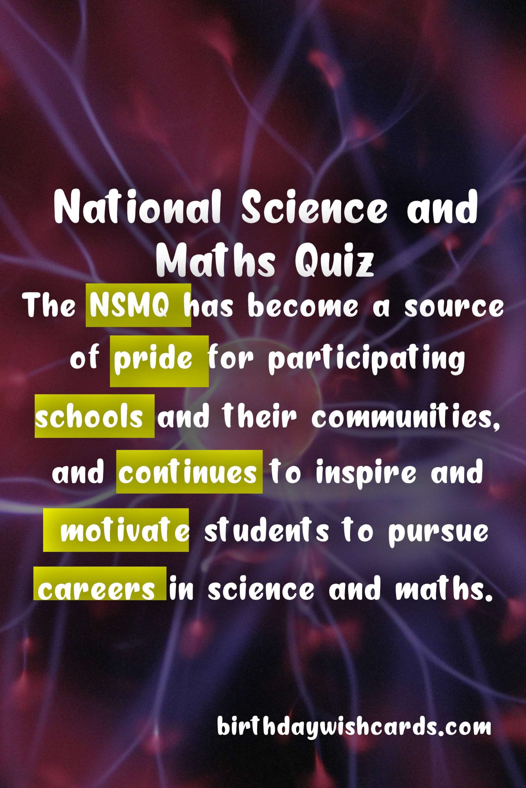 The National Science and Maths Quiz: A National Celebration of Excellence in Science and Maths