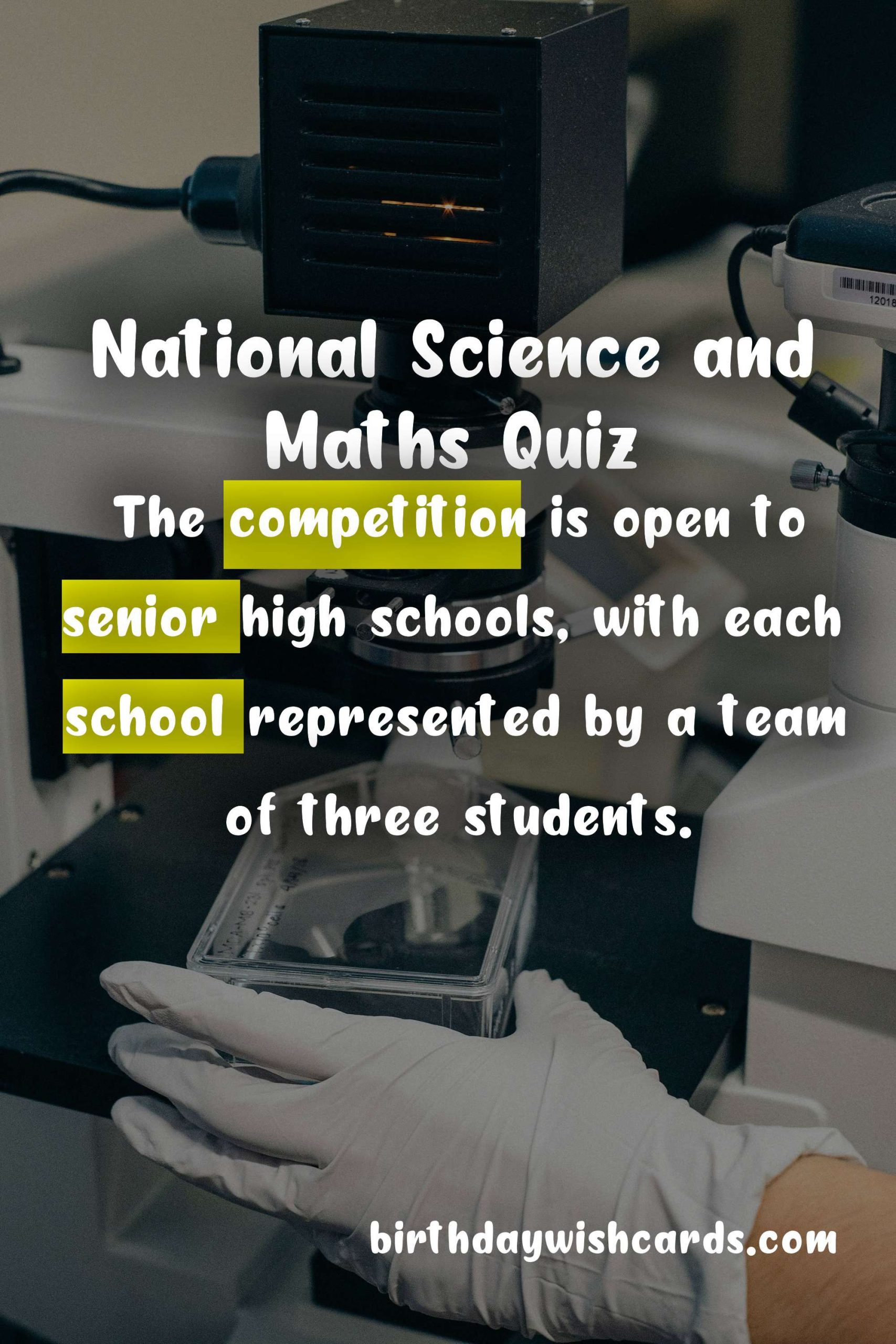 The National Science and Maths Quiz: A National Celebration of Excellence in Science and Maths