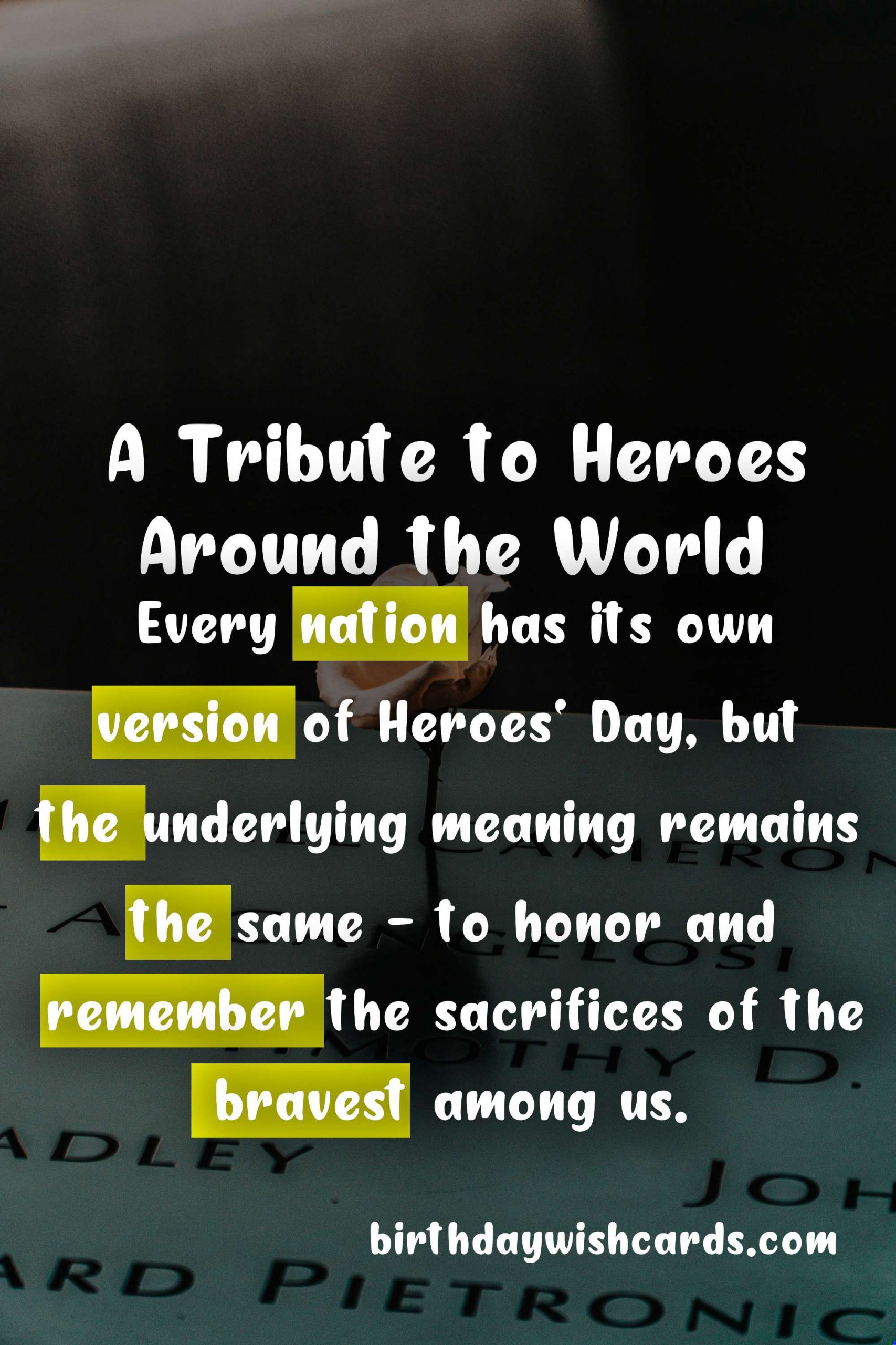 Heroes' Day - A Tribute to Those Who Selflessly Serve Their Nation