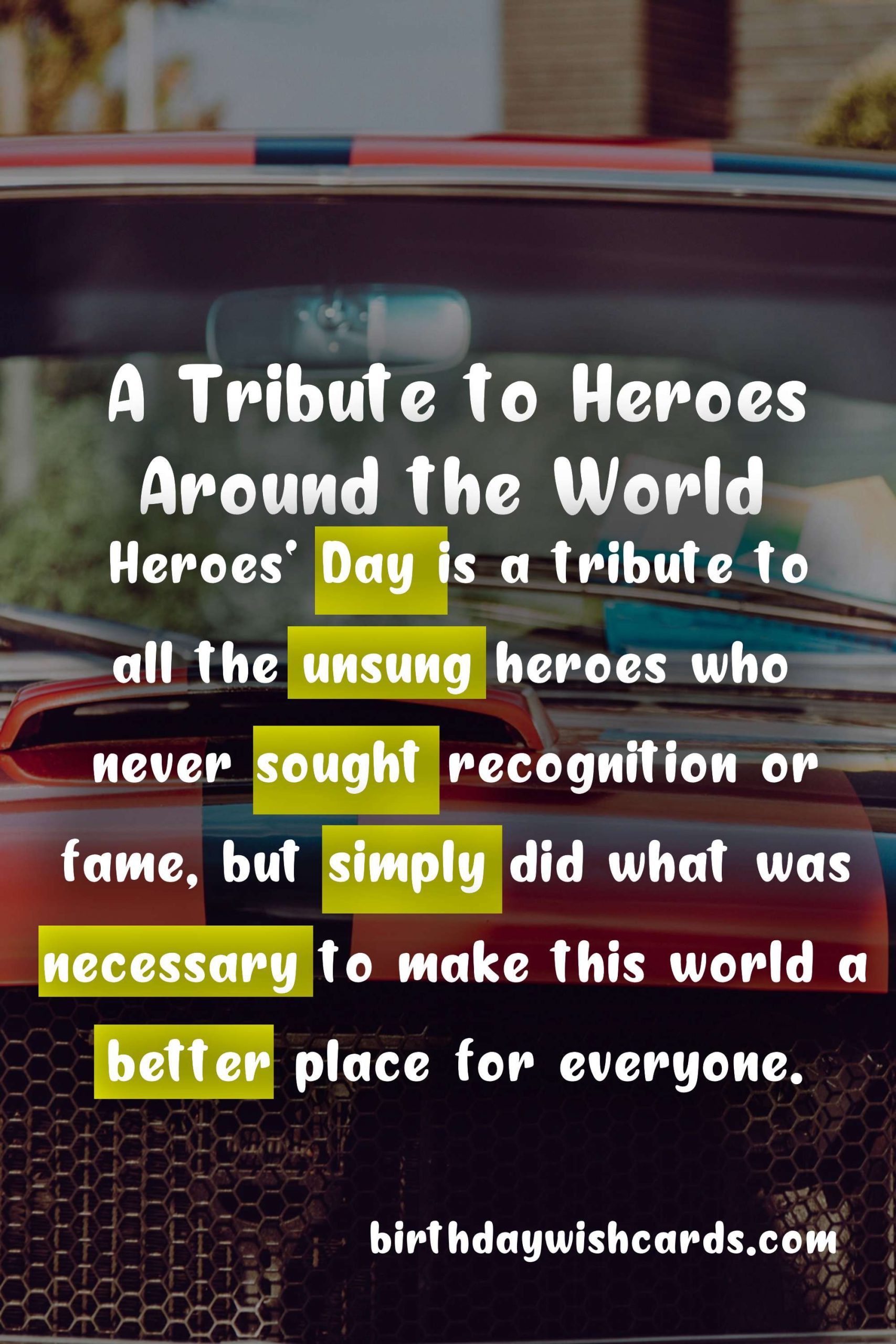 Heroes' Day - A Tribute to Those Who Selflessly Serve Their Nation