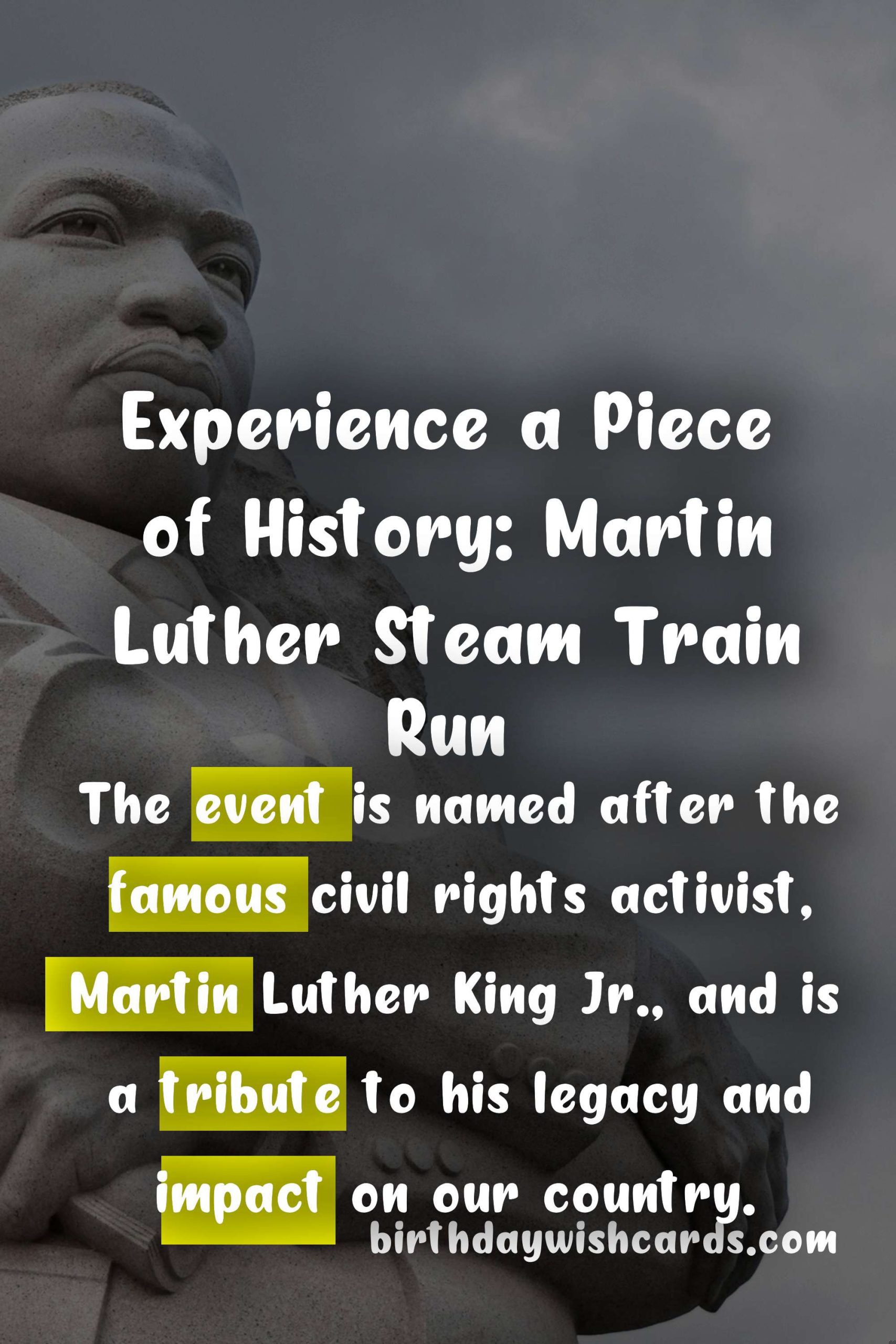 Experience a Piece of History: Martin Luther Steam Train Run - October 5-6