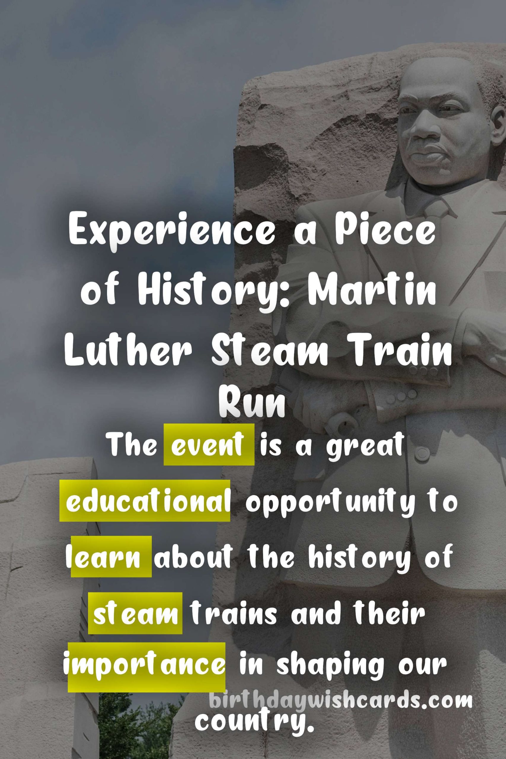 Experience a Piece of History: Martin Luther Steam Train Run - October 5-6