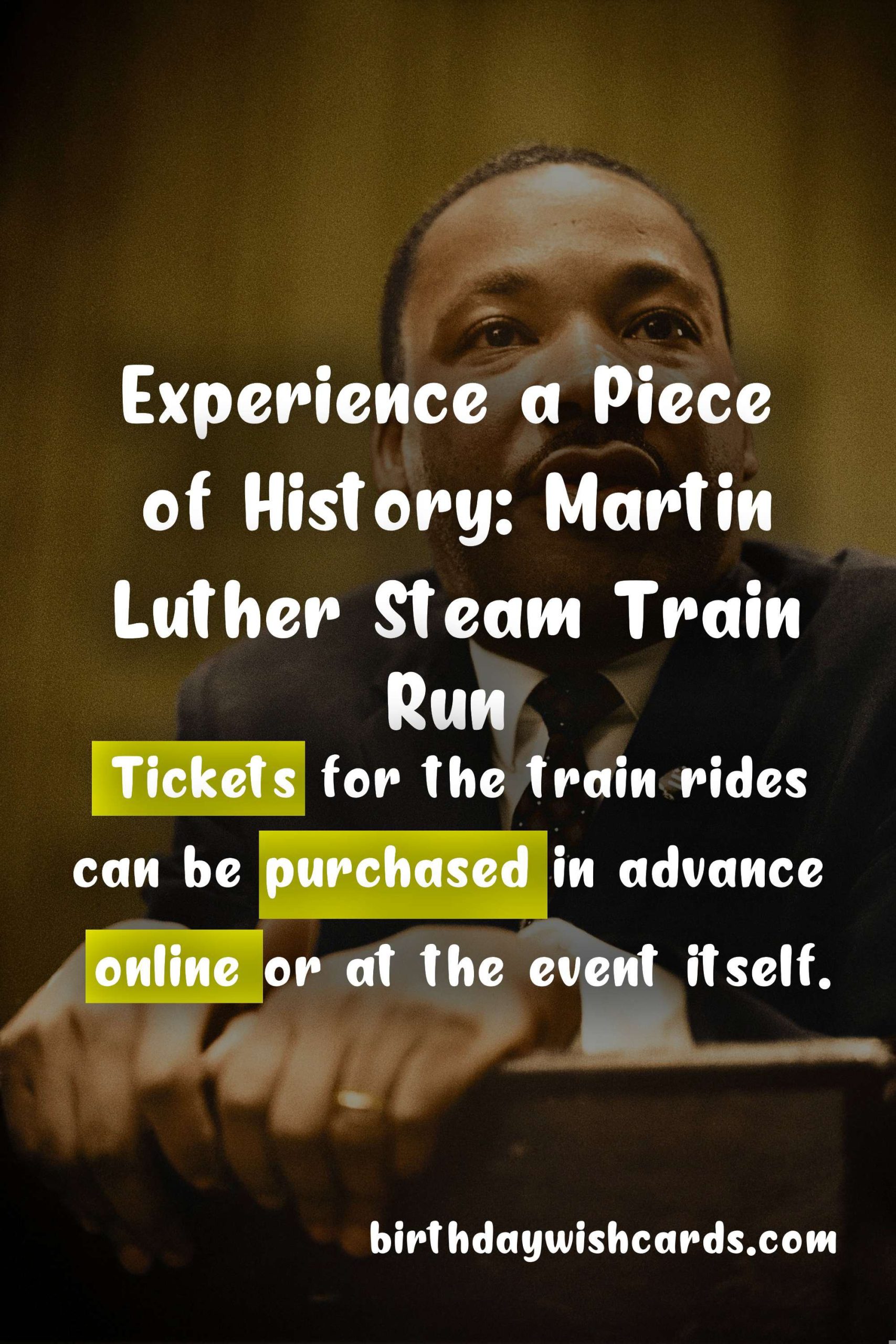 Experience a Piece of History: Martin Luther Steam Train Run - October 5-6