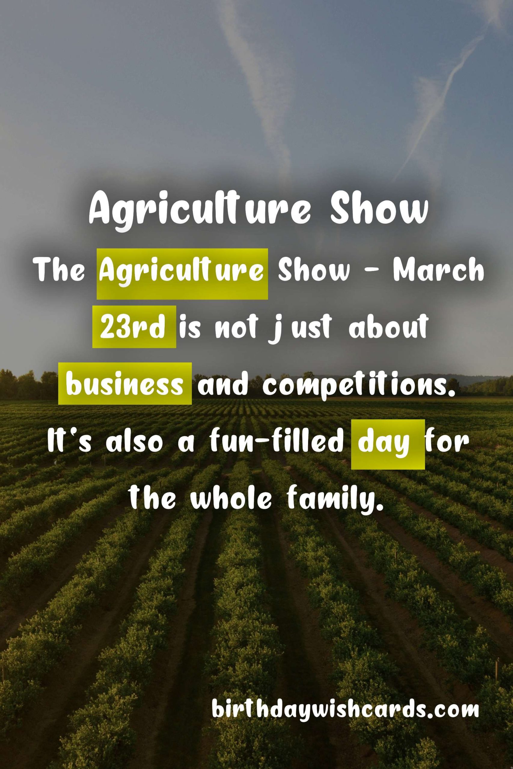 Experience the Best of Agriculture at the March 23rd Agriculture Show