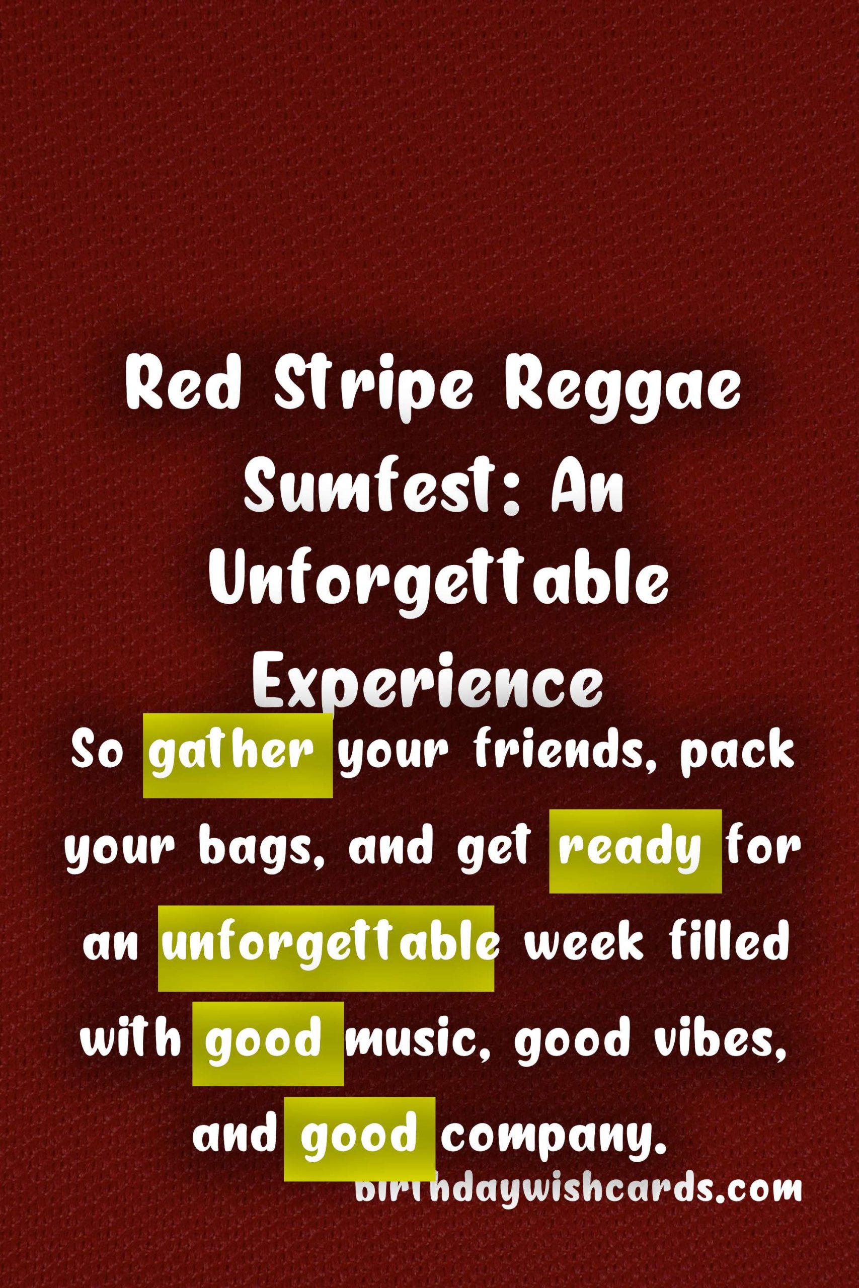 Red Stripe Reggae Sumfest - August: The Ultimate Reggae Experience