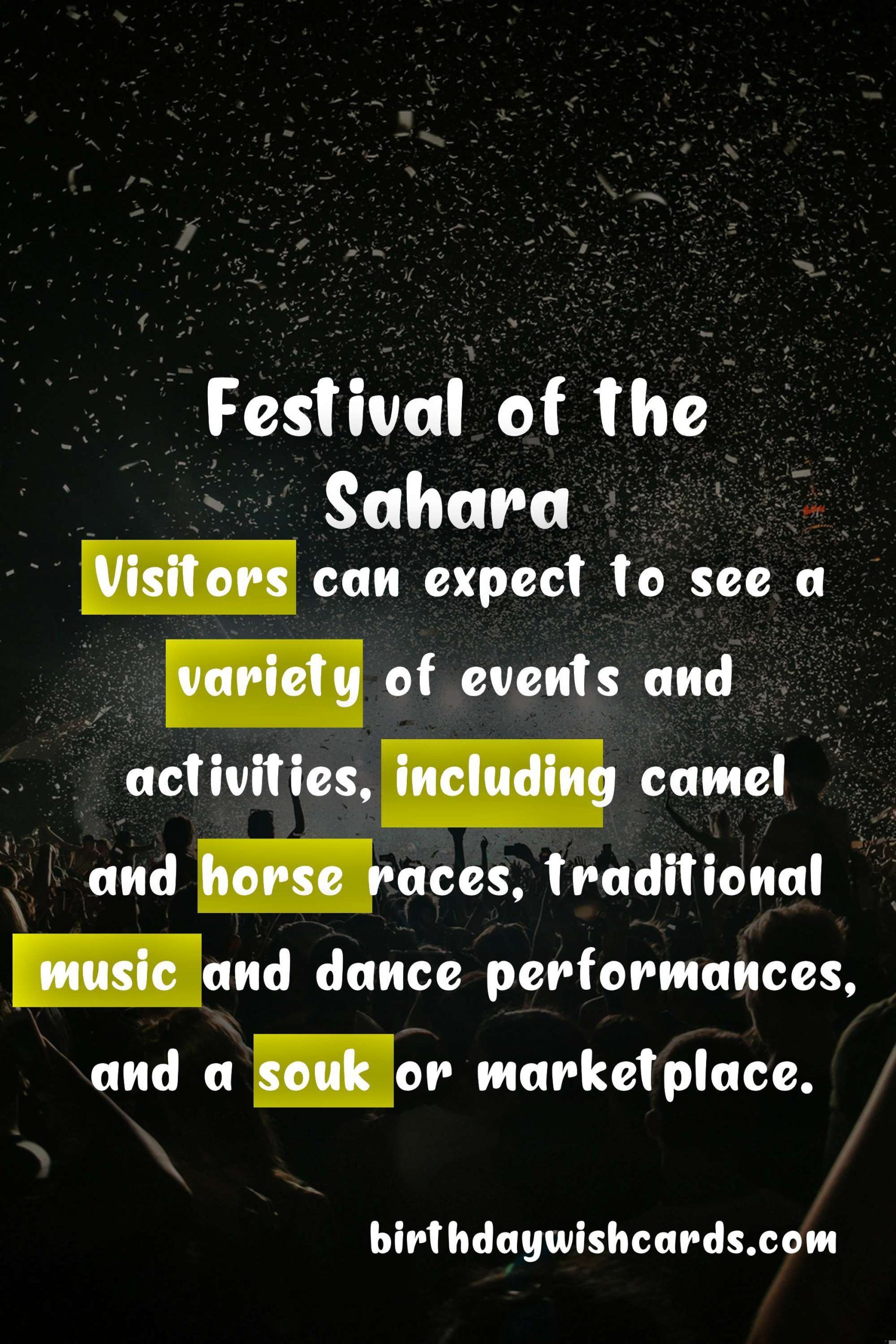 Celebrate the Festive Season with Festival of the Sahara (December)