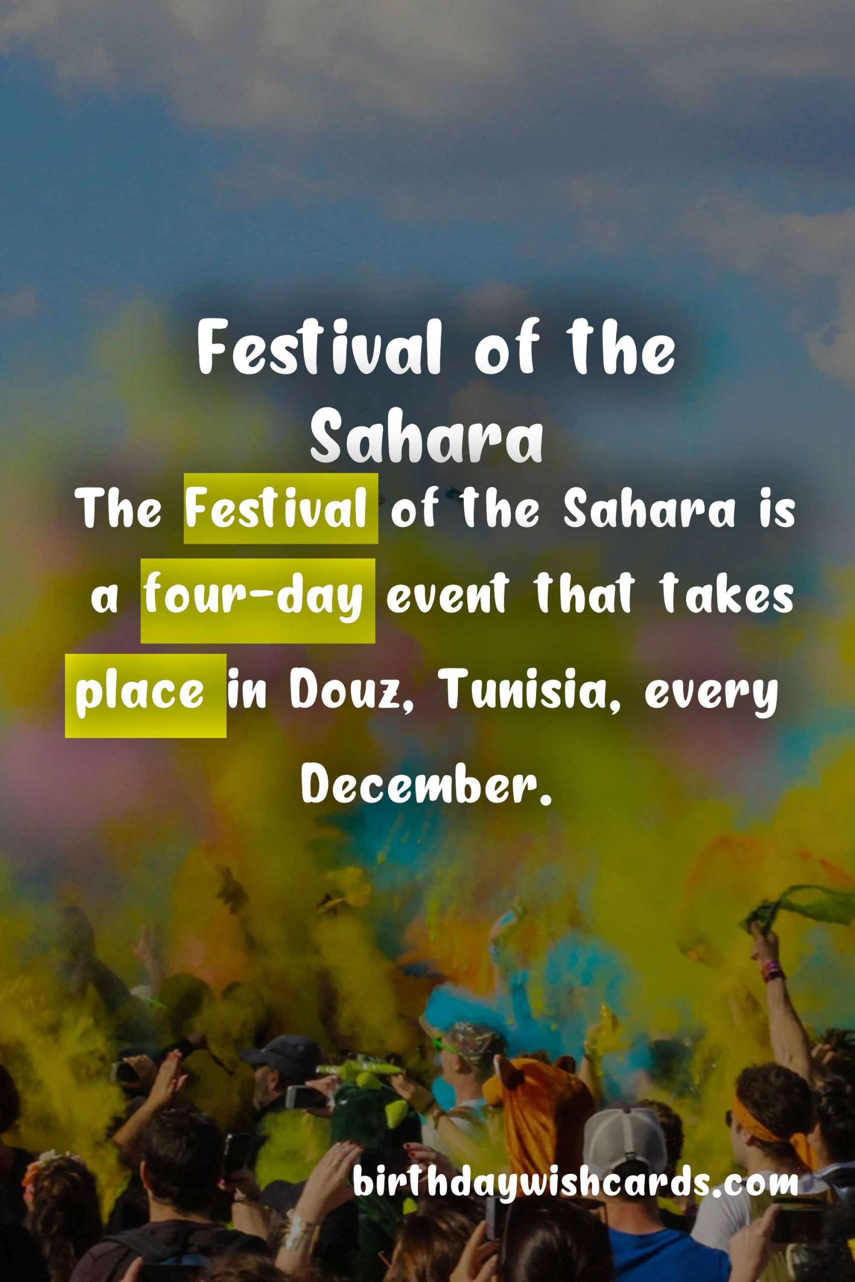 Celebrate the Festive Season with Festival of the Sahara (December)