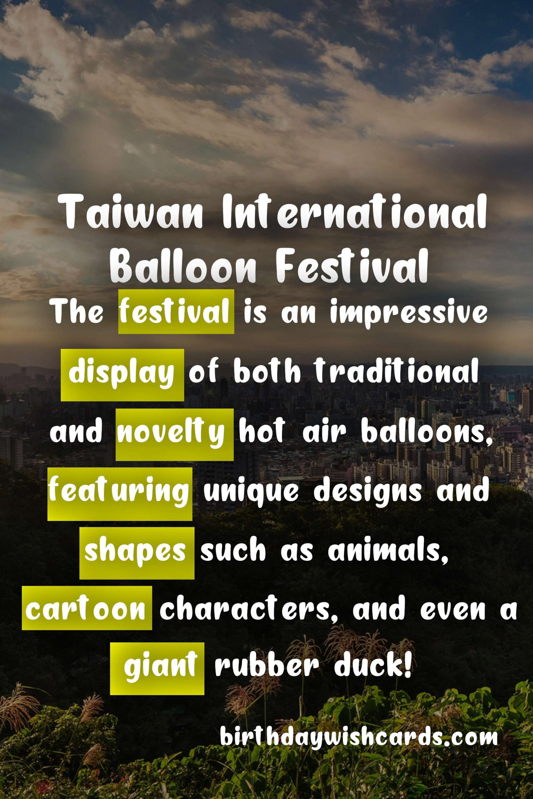 Experience the Magic of the Taiwan International Balloon Festival in November and December