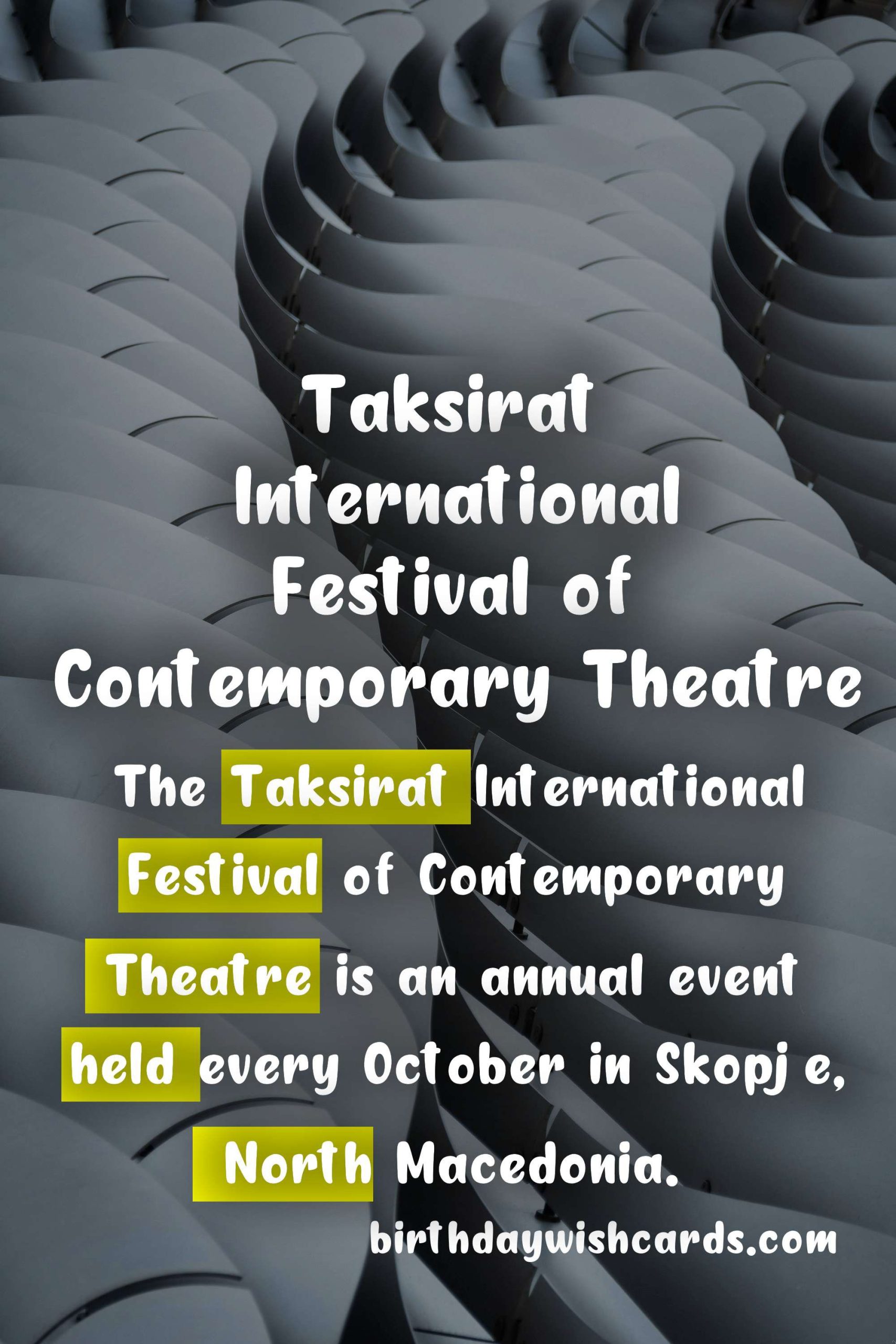 Taksirat International Festival of Contemporary Theatre (October)