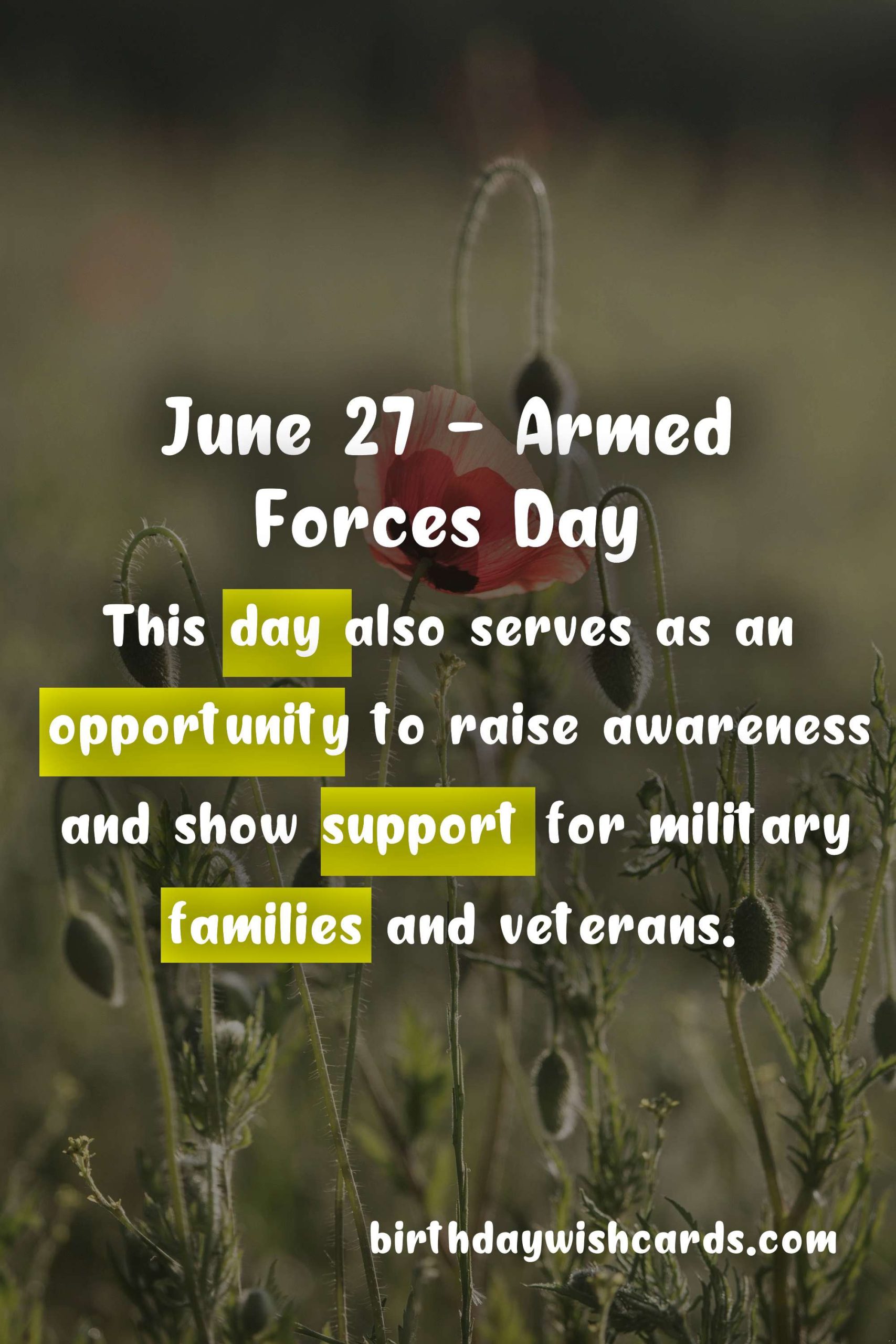 June 27 - Armed Forces Day