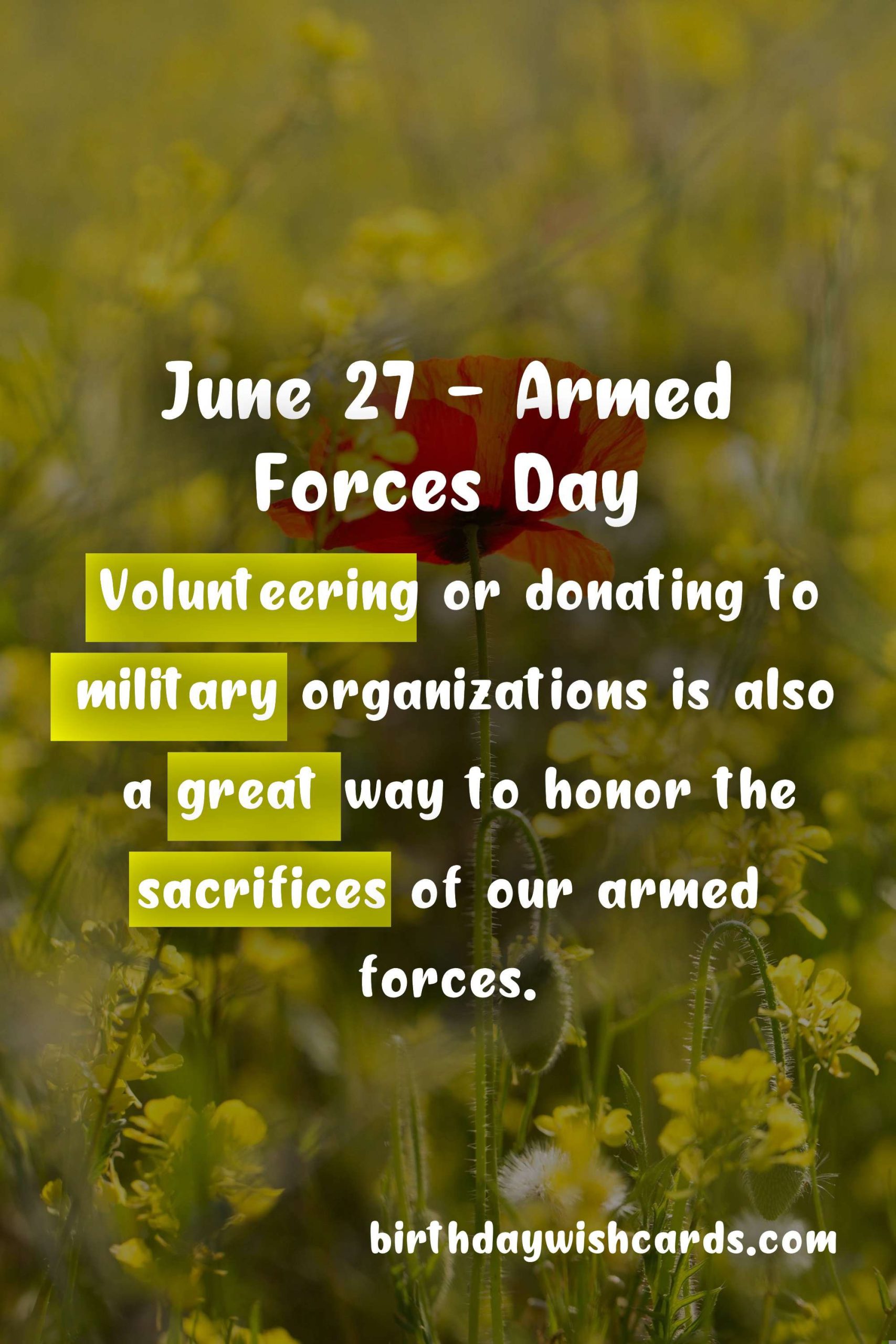 June 27 - Armed Forces Day
