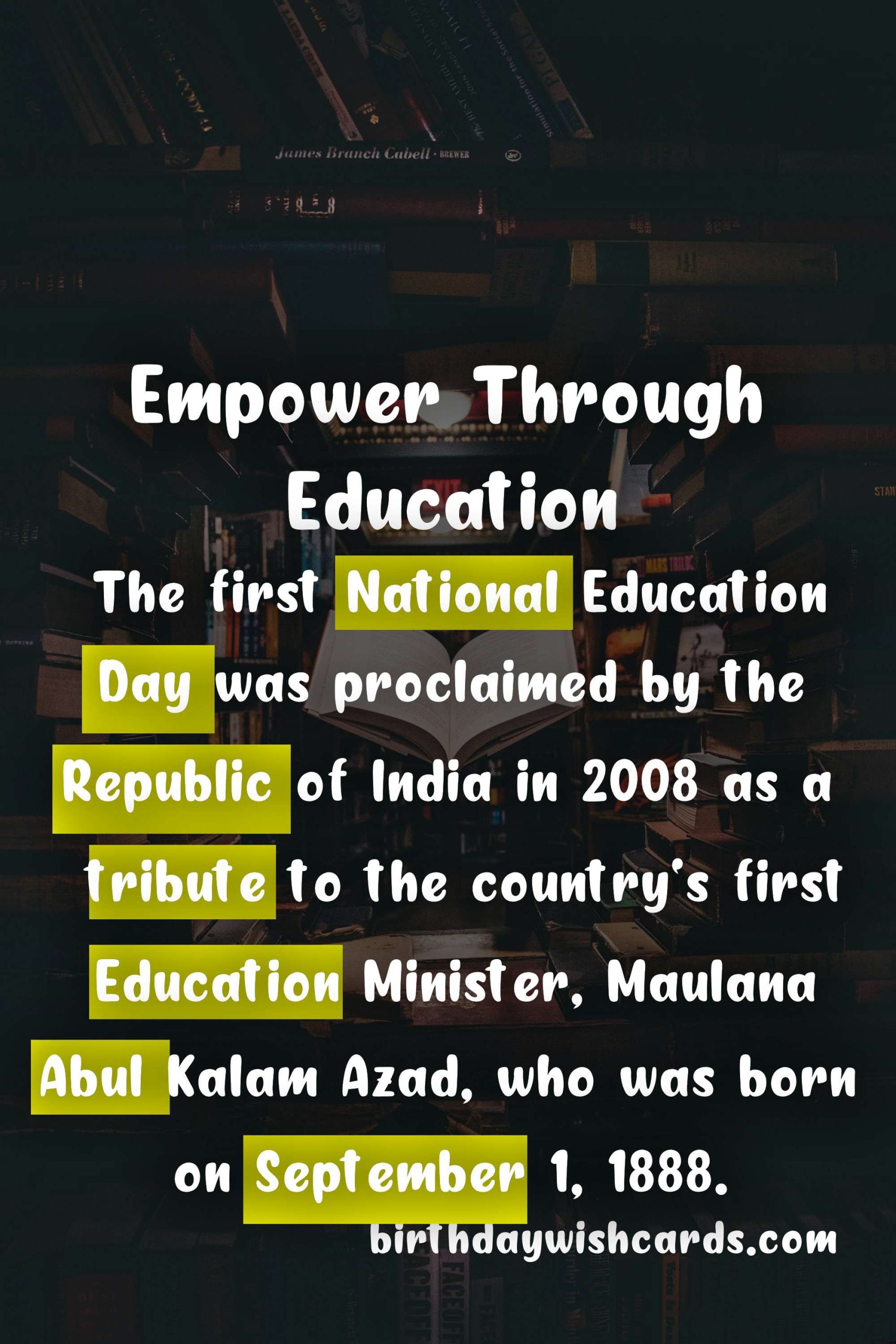 September 1 - National Education Day