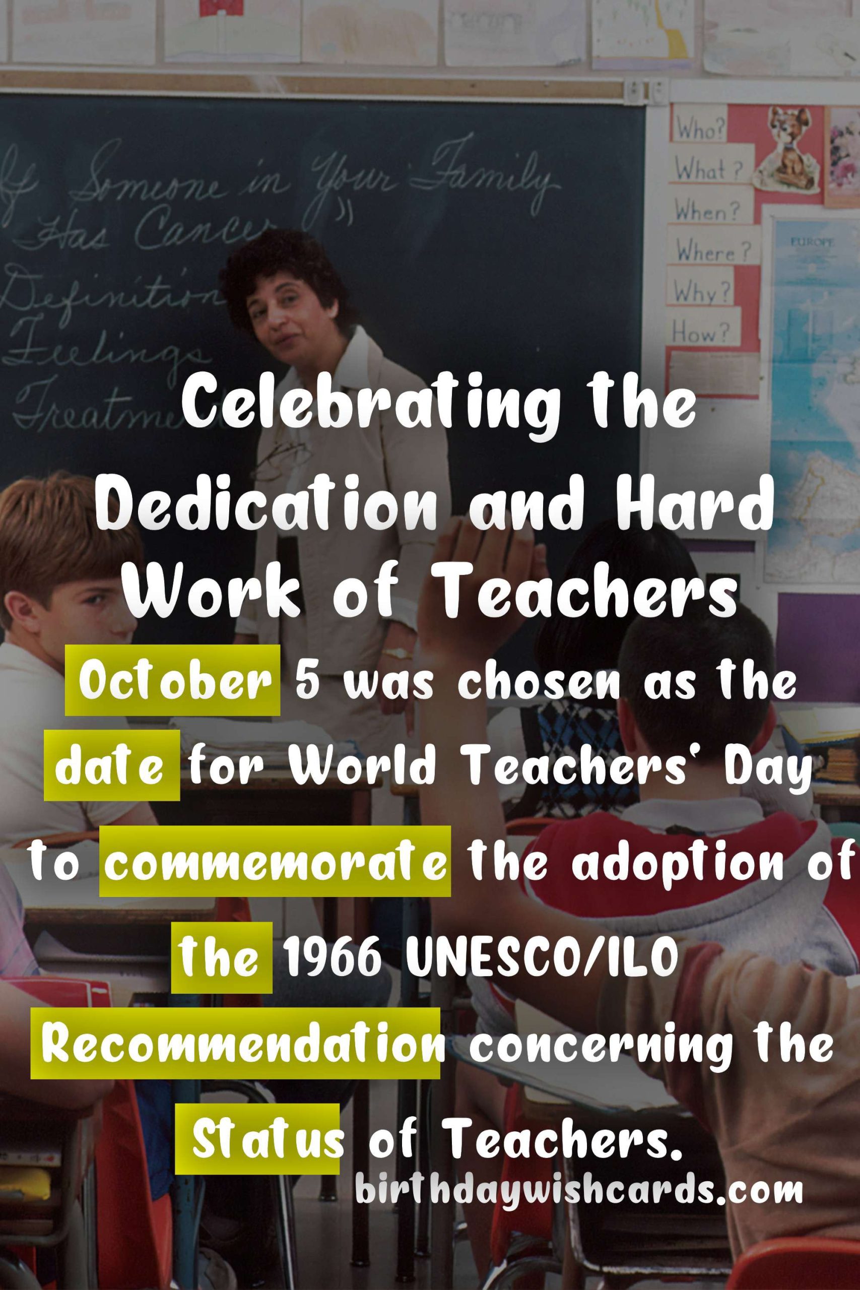 World Teachers' Day - Celebrating the Valuable Contribution of Educators