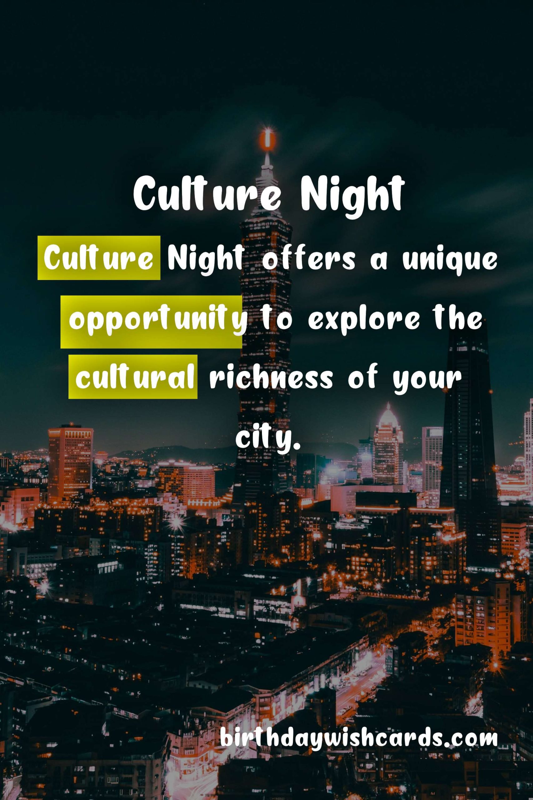 Celebrate Culture Night on 15 October