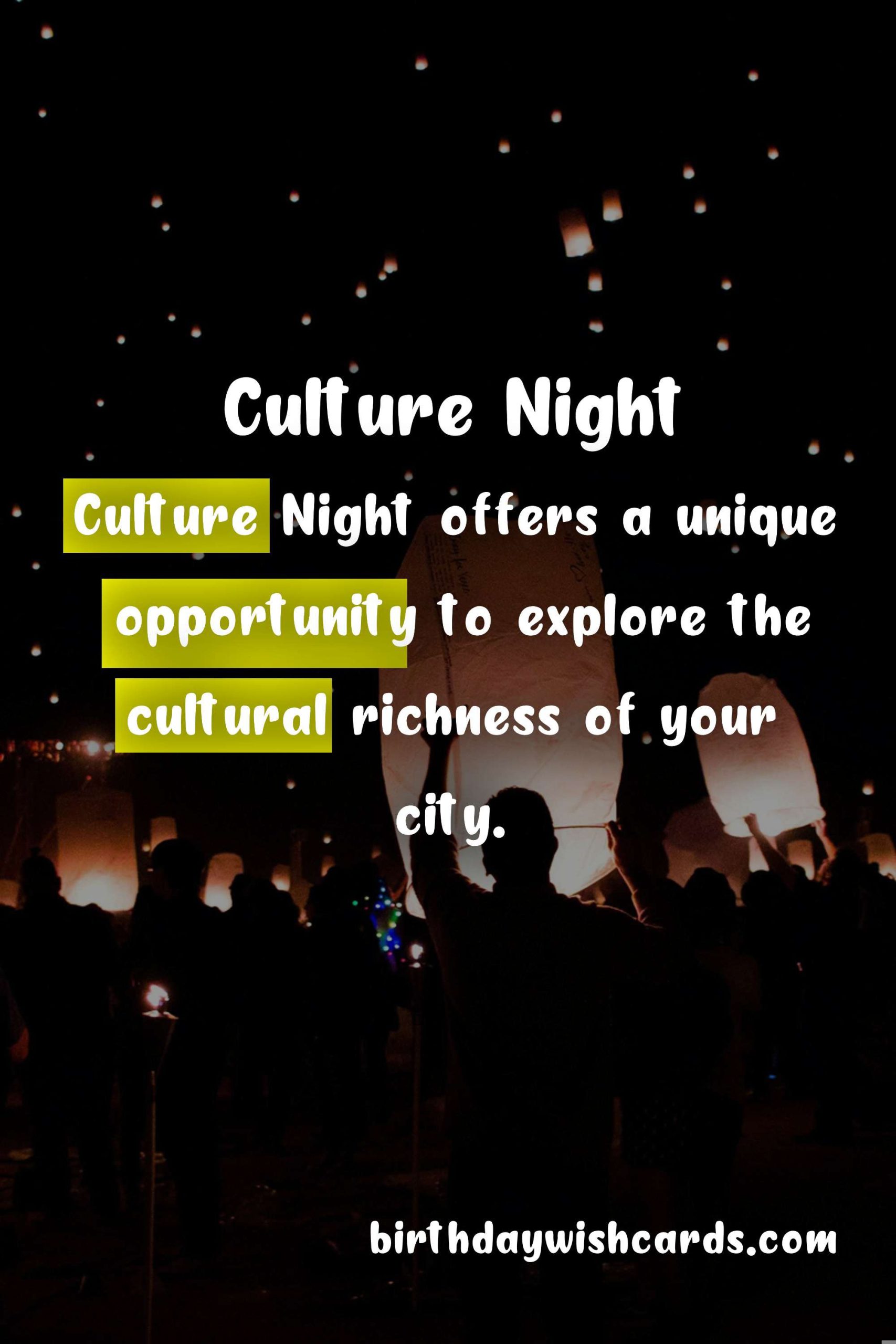 Celebrate Culture Night on 15 October