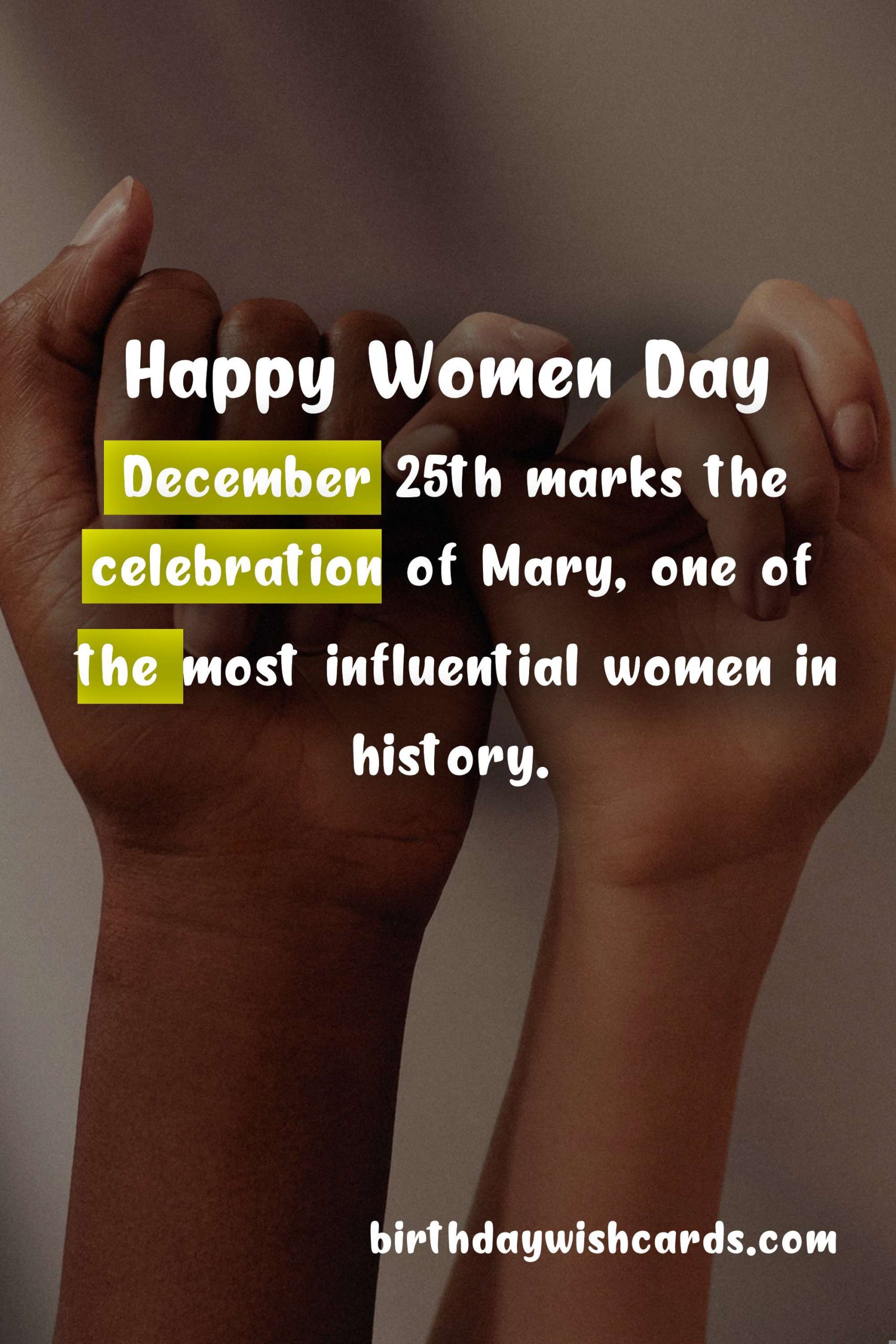 Celebrate the Inspiring Women of December: Mary (Women's Day)