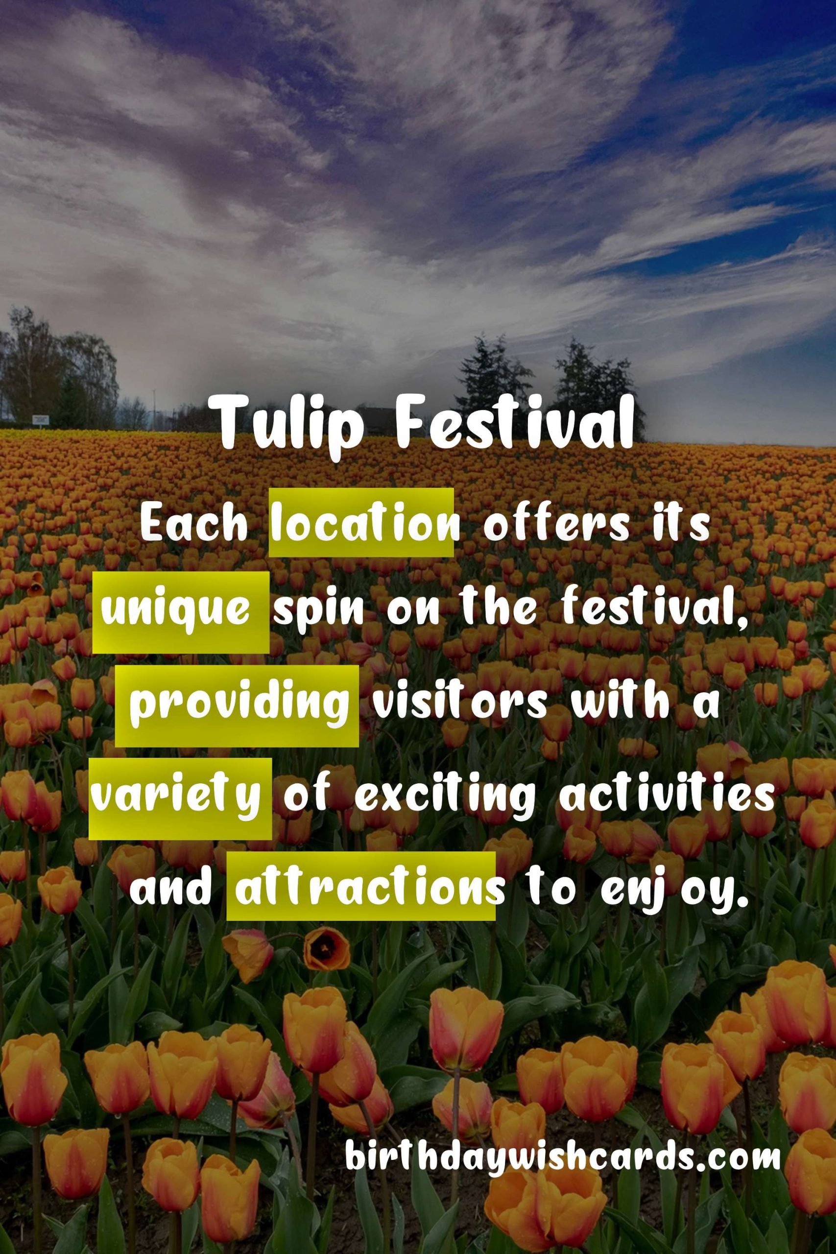Experience The Magic of Tulips at The Tulip Festival This April