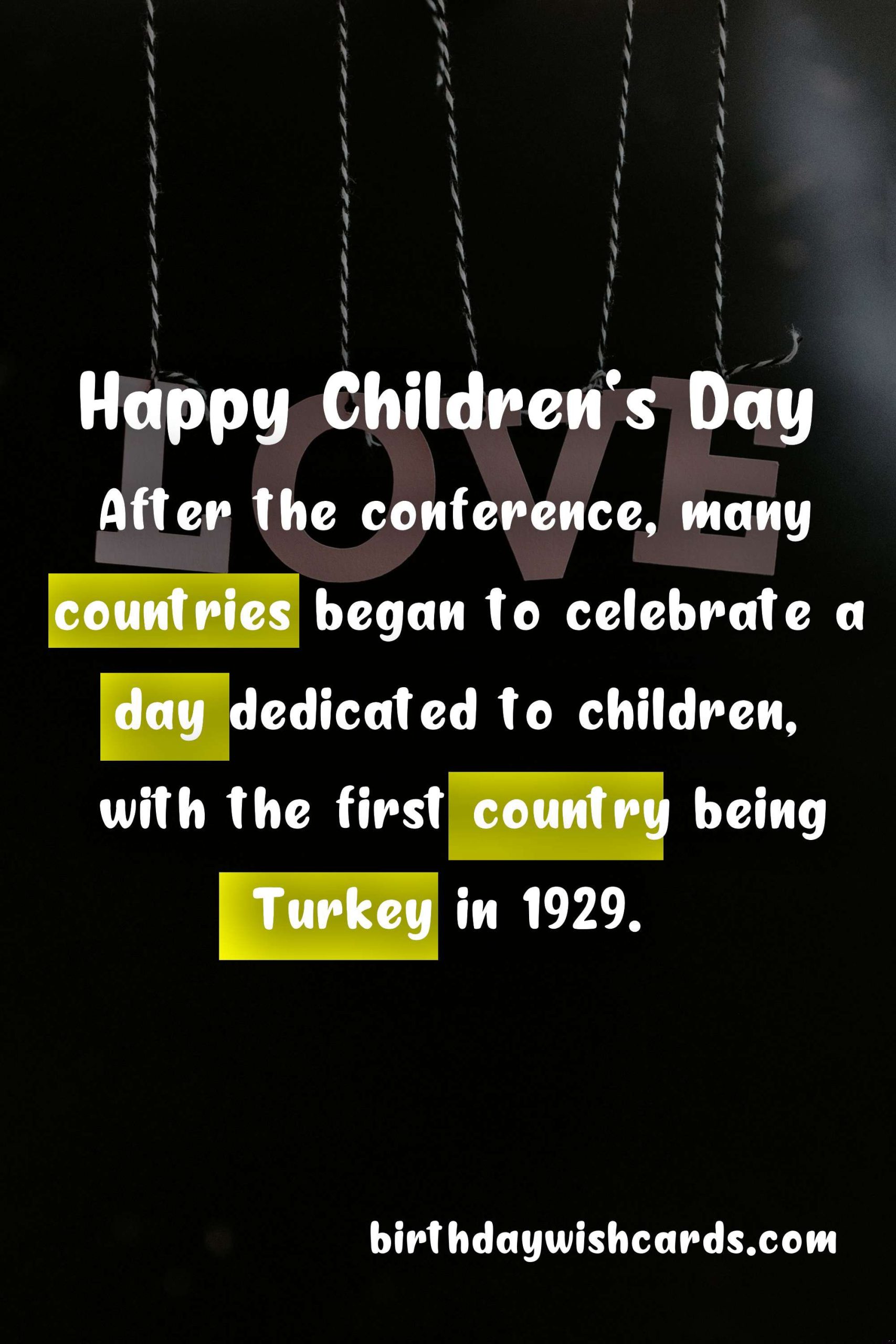 First Sunday of June: Children's Day