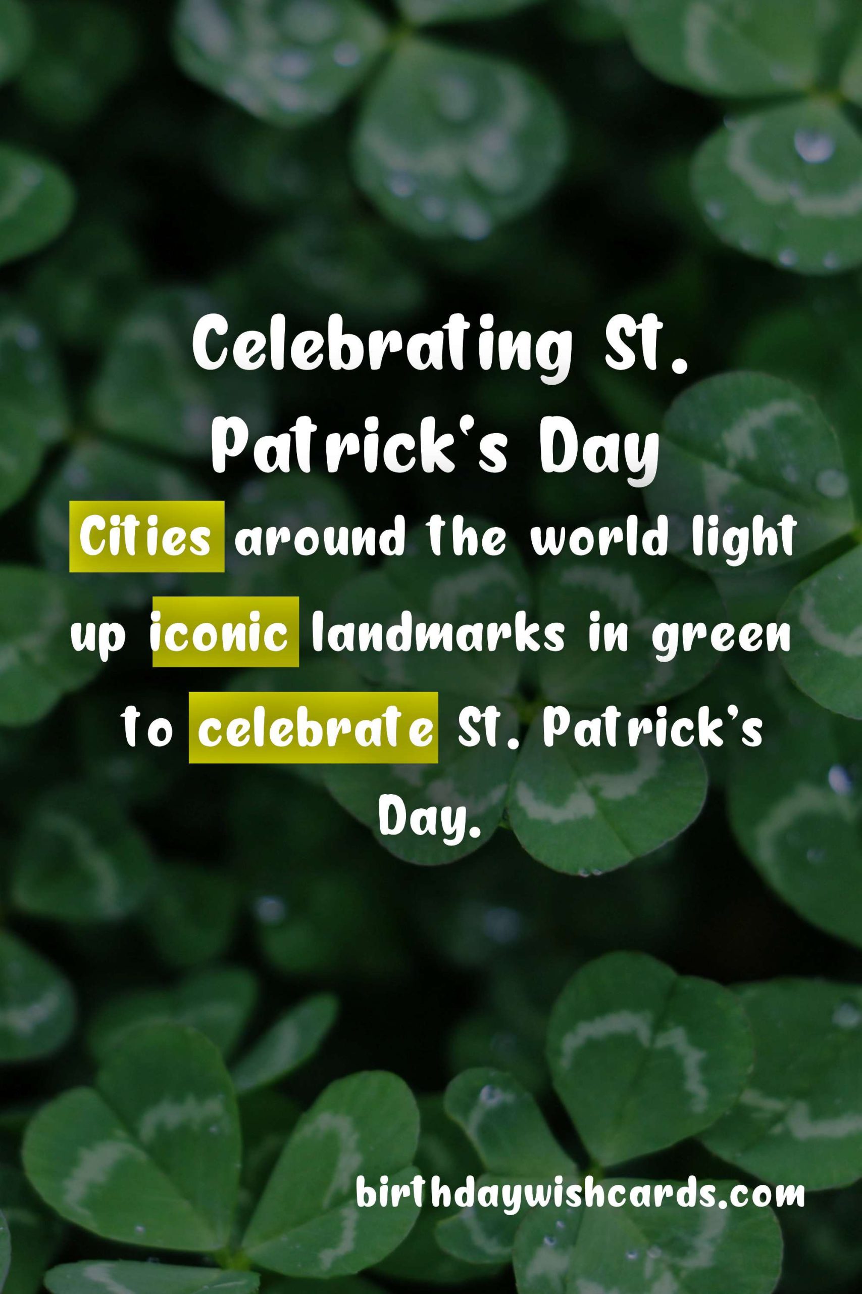 Celebrating Patrick's Day - March 17th