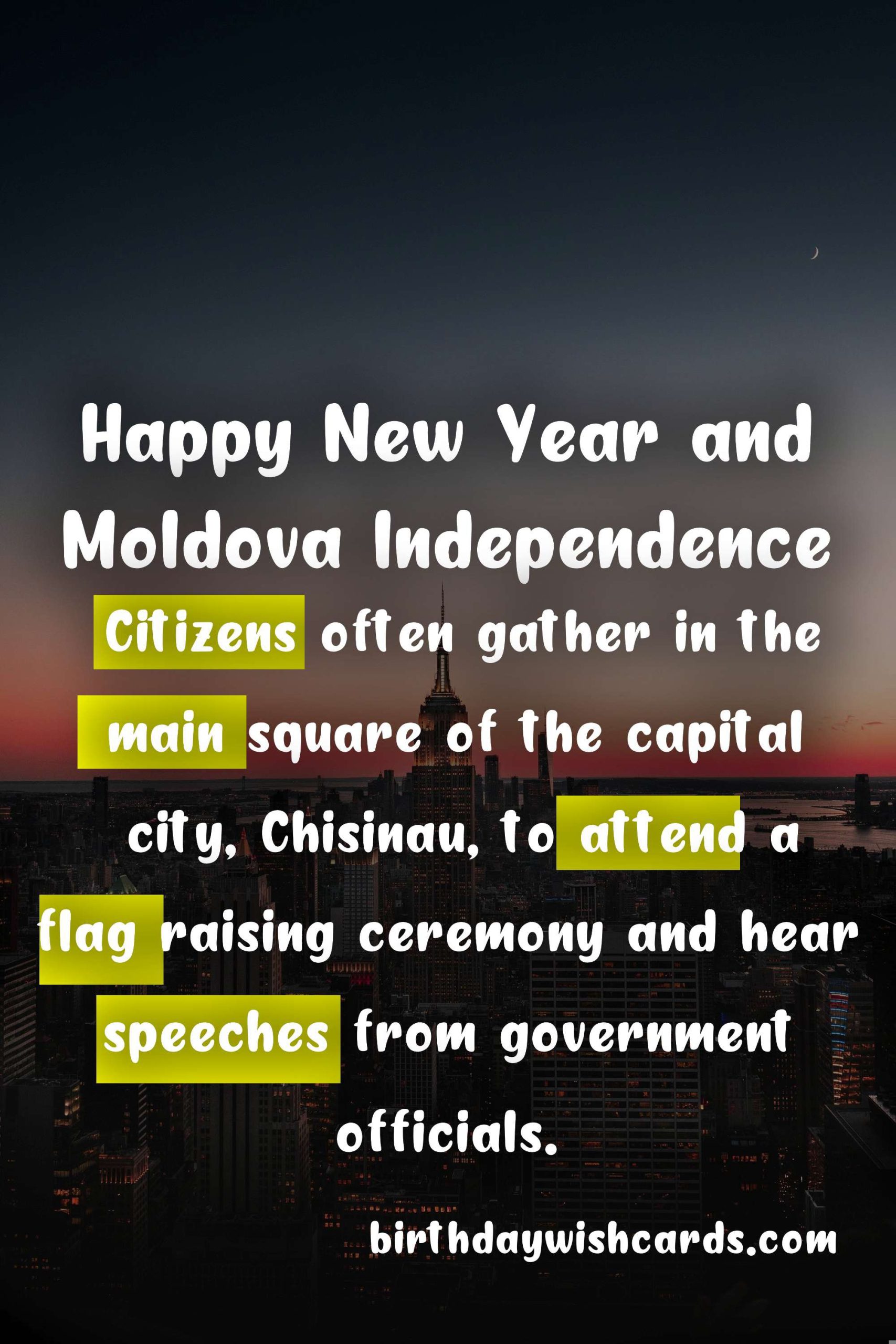 December 31: New Year's Eve and Moldovan National Day