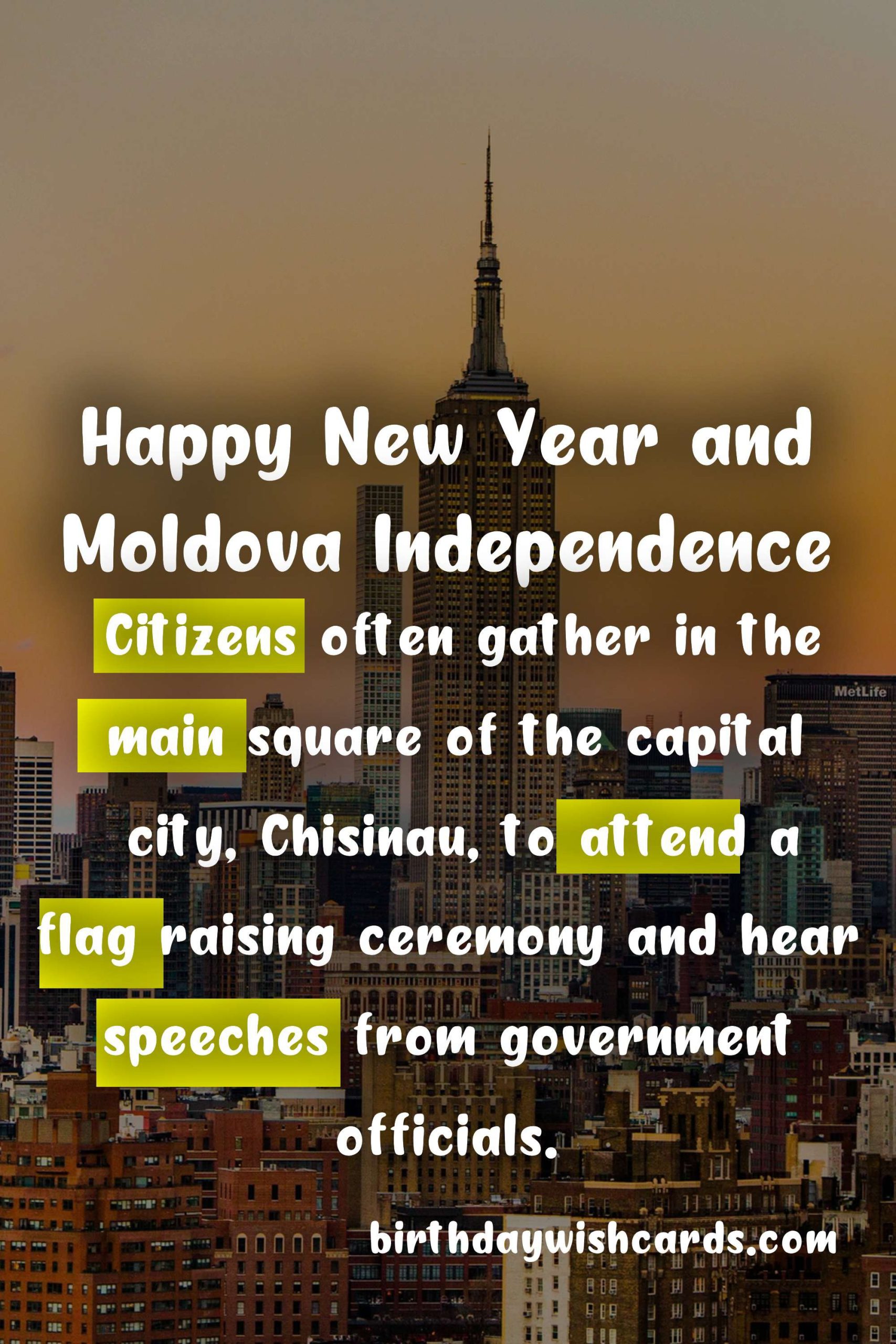 December 31: New Year's Eve and Moldovan National Day