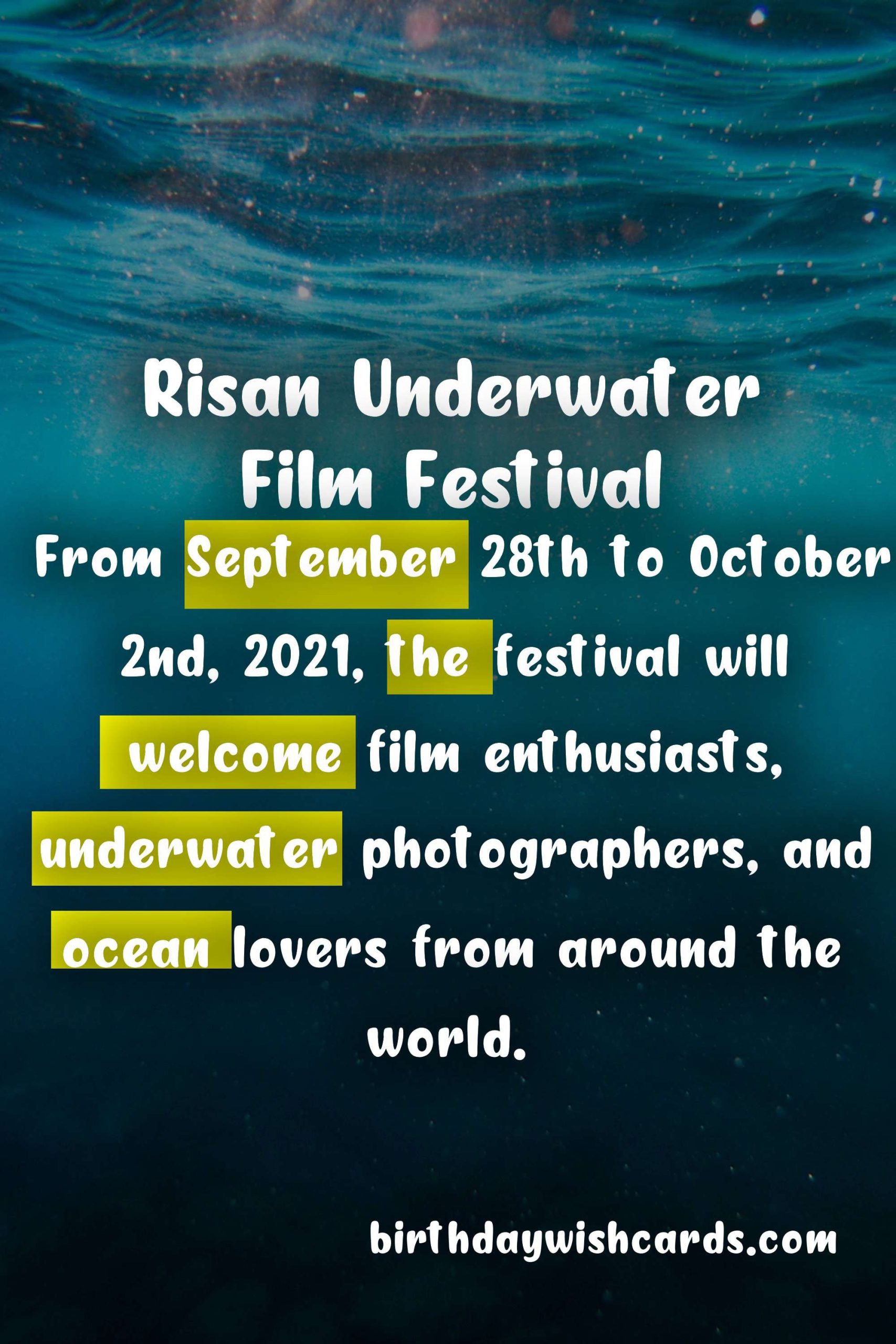 Experience the Wonders of the Sea at Risan Underwater Film Festival - September 28-October 2, 2021