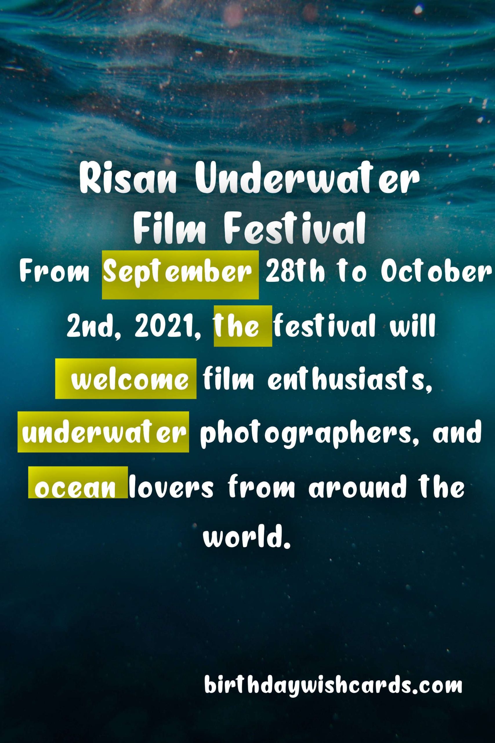Experience the Wonders of the Sea at Risan Underwater Film Festival - September 28-October 2, 2021