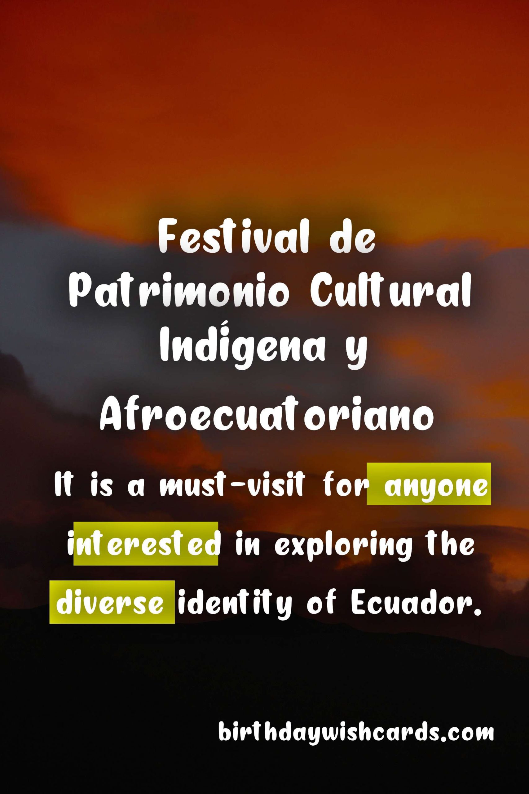 Festival de Patrimonio Cultural Indígena y Afroecuatoriano (Indigenous and Afro-Ecuadorian Cultural Heritage Festival) - October 12