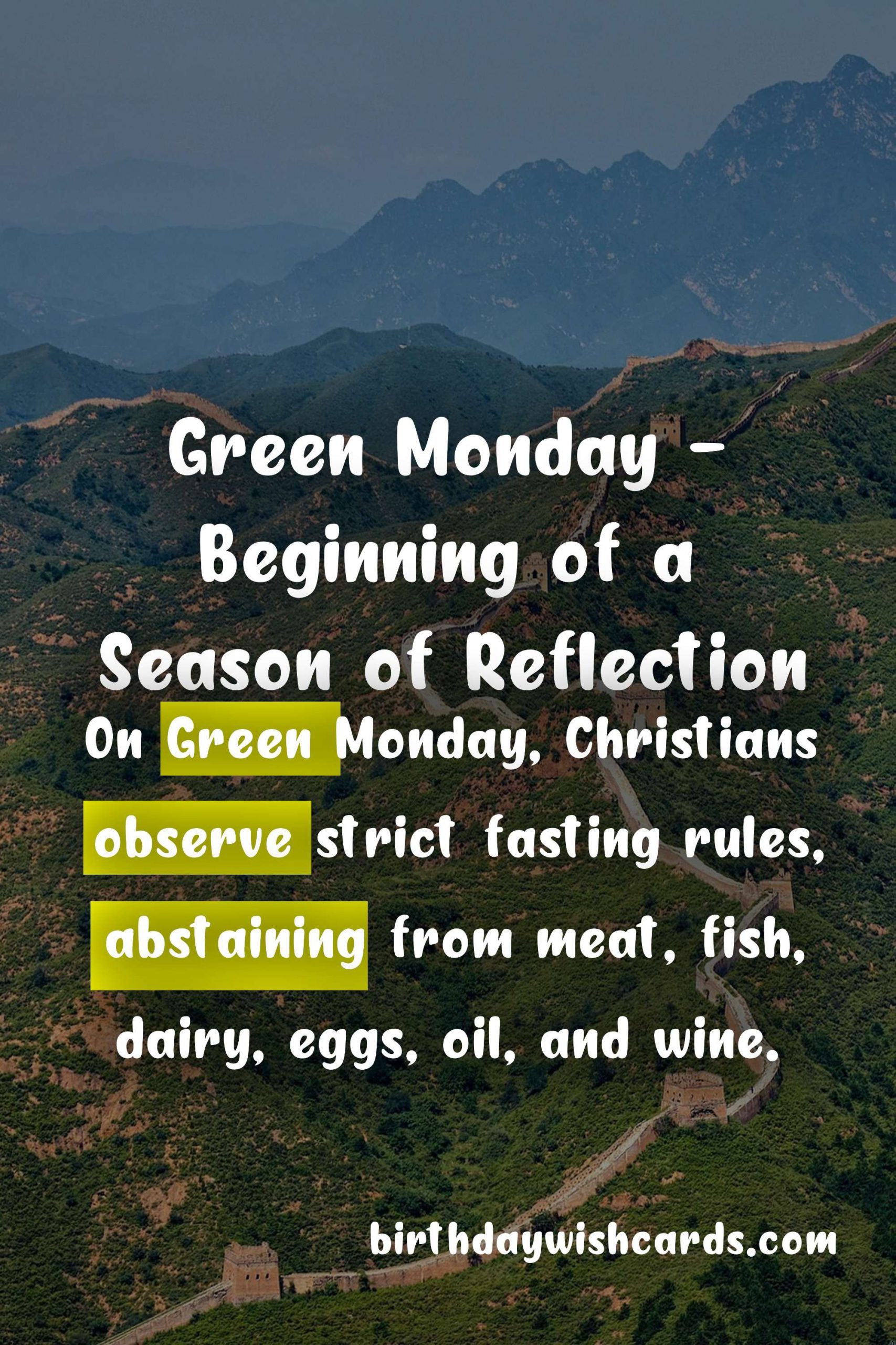 Green Monday - The Start of Lent and Its Significance