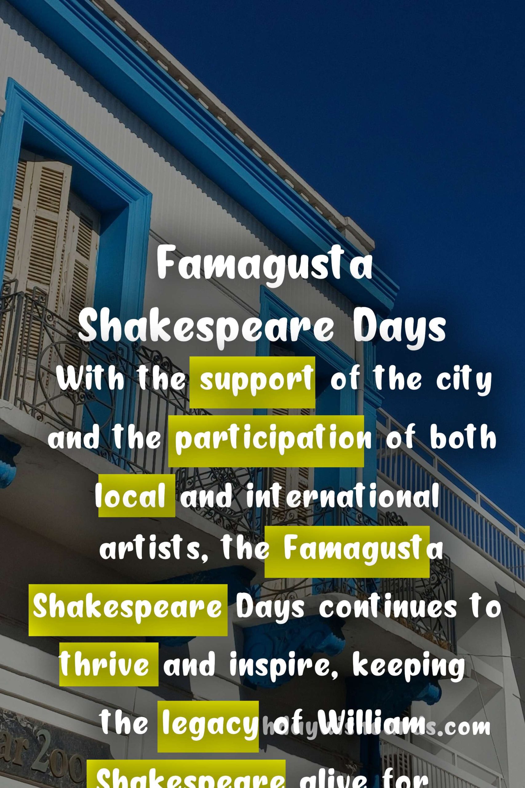 Famagusta Shakespeare Days - September/October