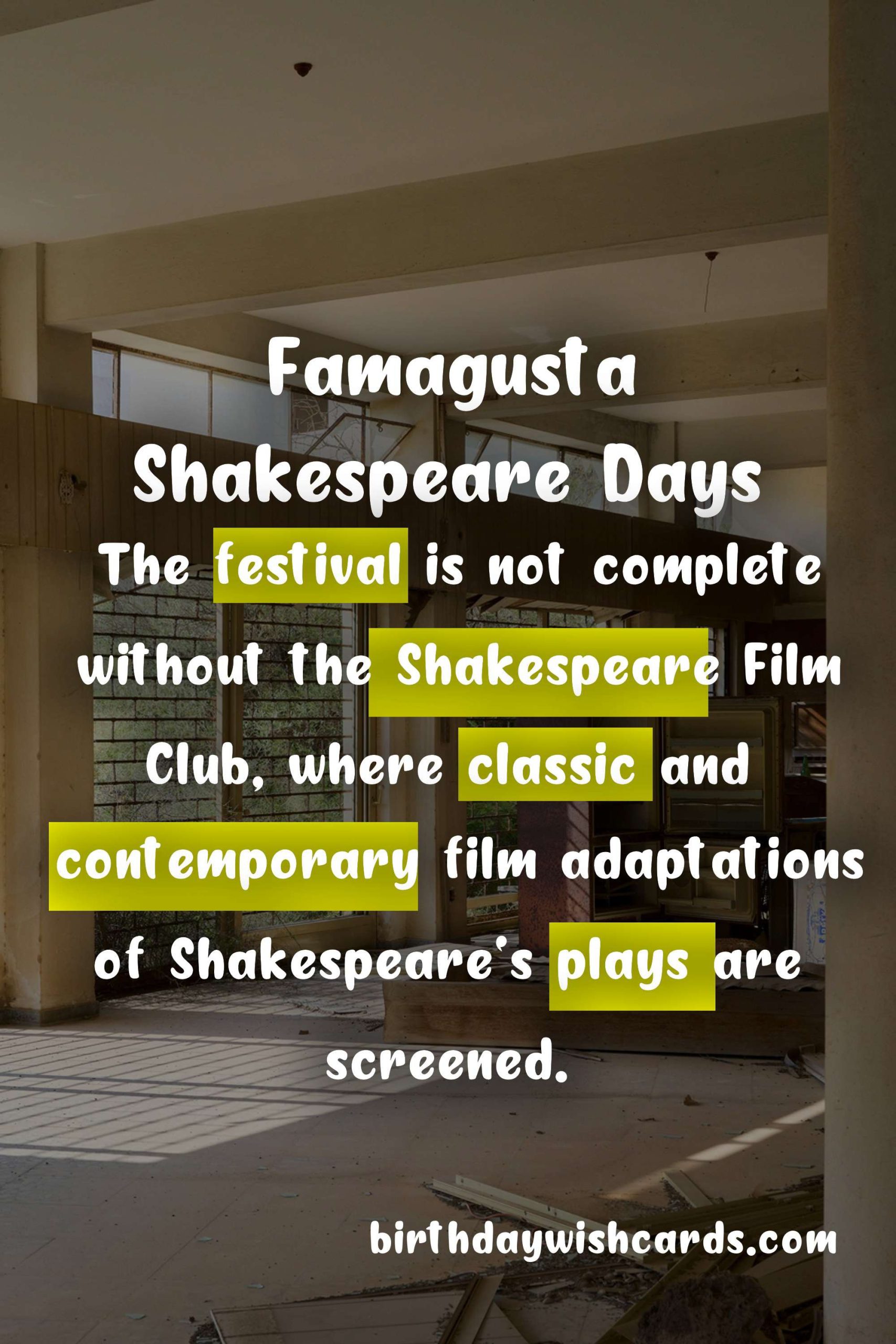 Famagusta Shakespeare Days - September/October