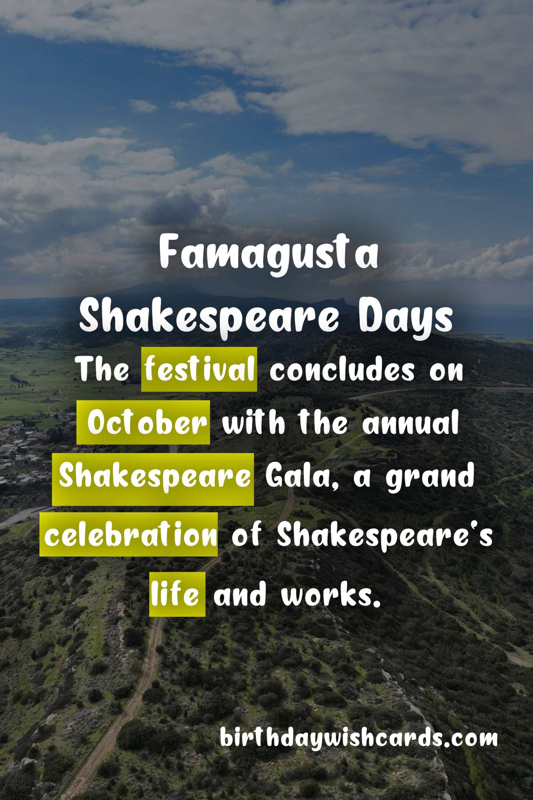 Famagusta Shakespeare Days - September/October