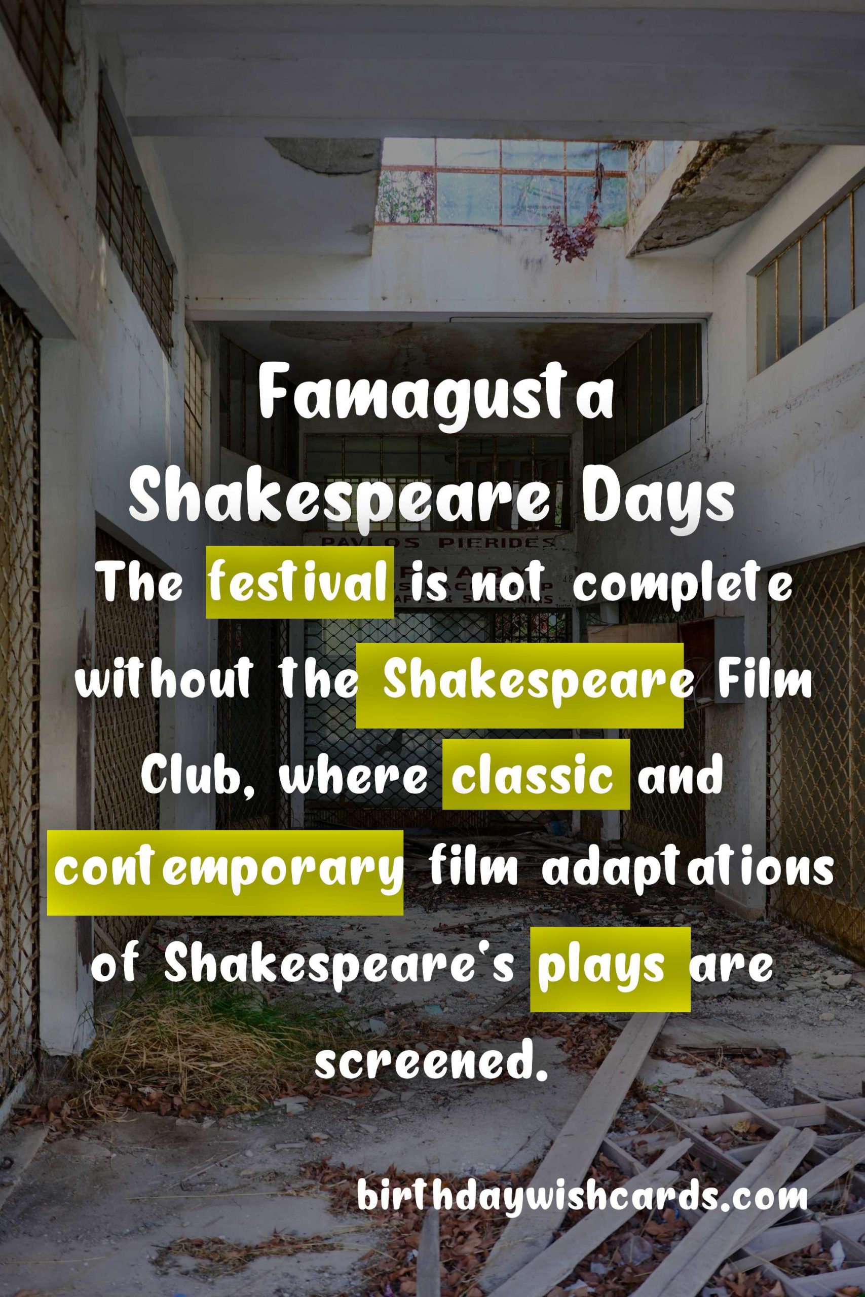 Famagusta Shakespeare Days - September/October