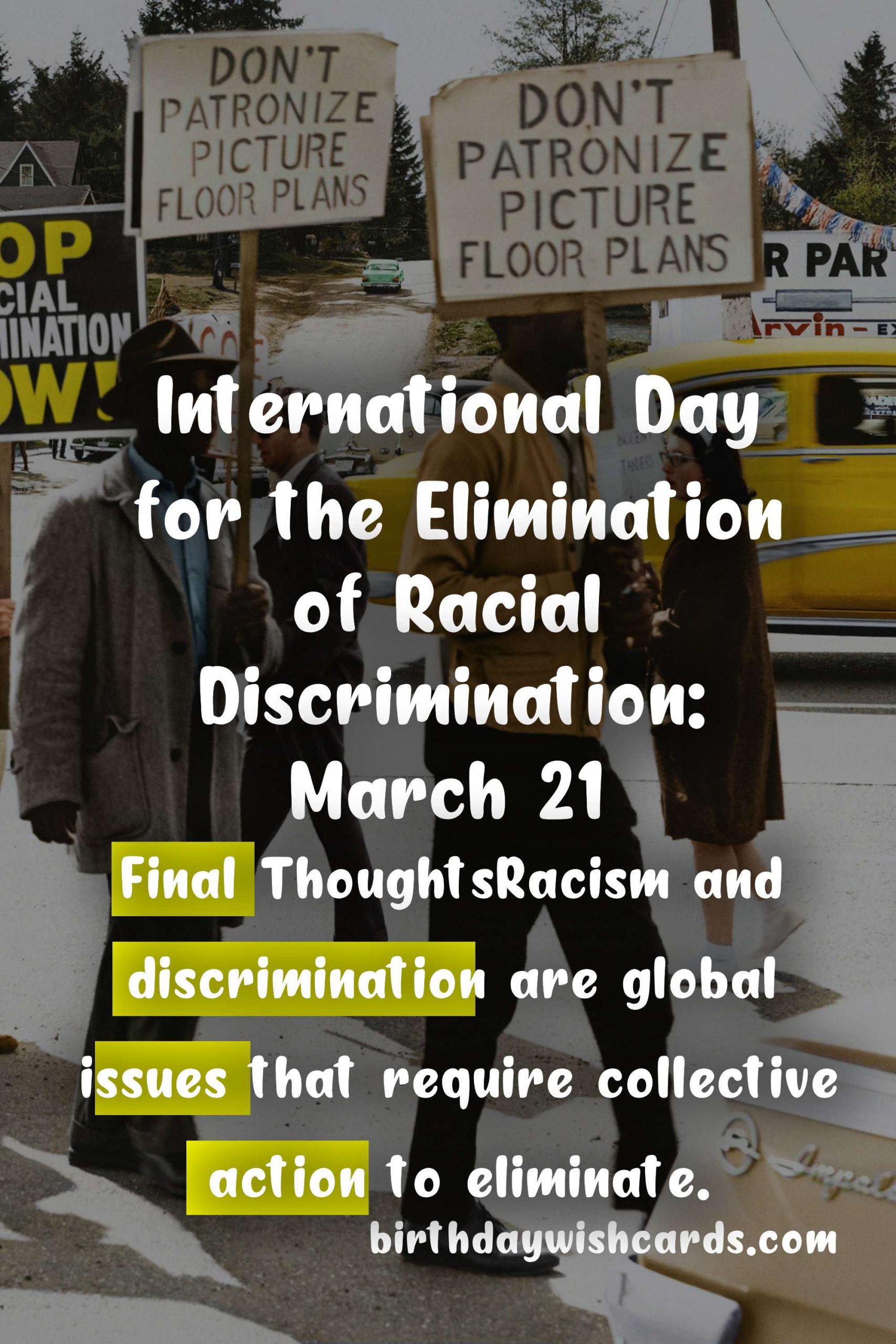 International Day for the Elimination of Racial Discrimination: March 21