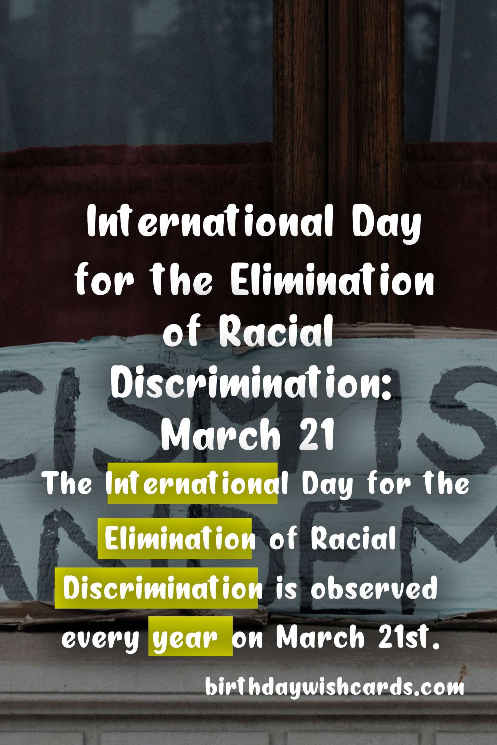 International Day for the Elimination of Racial Discrimination: March 21