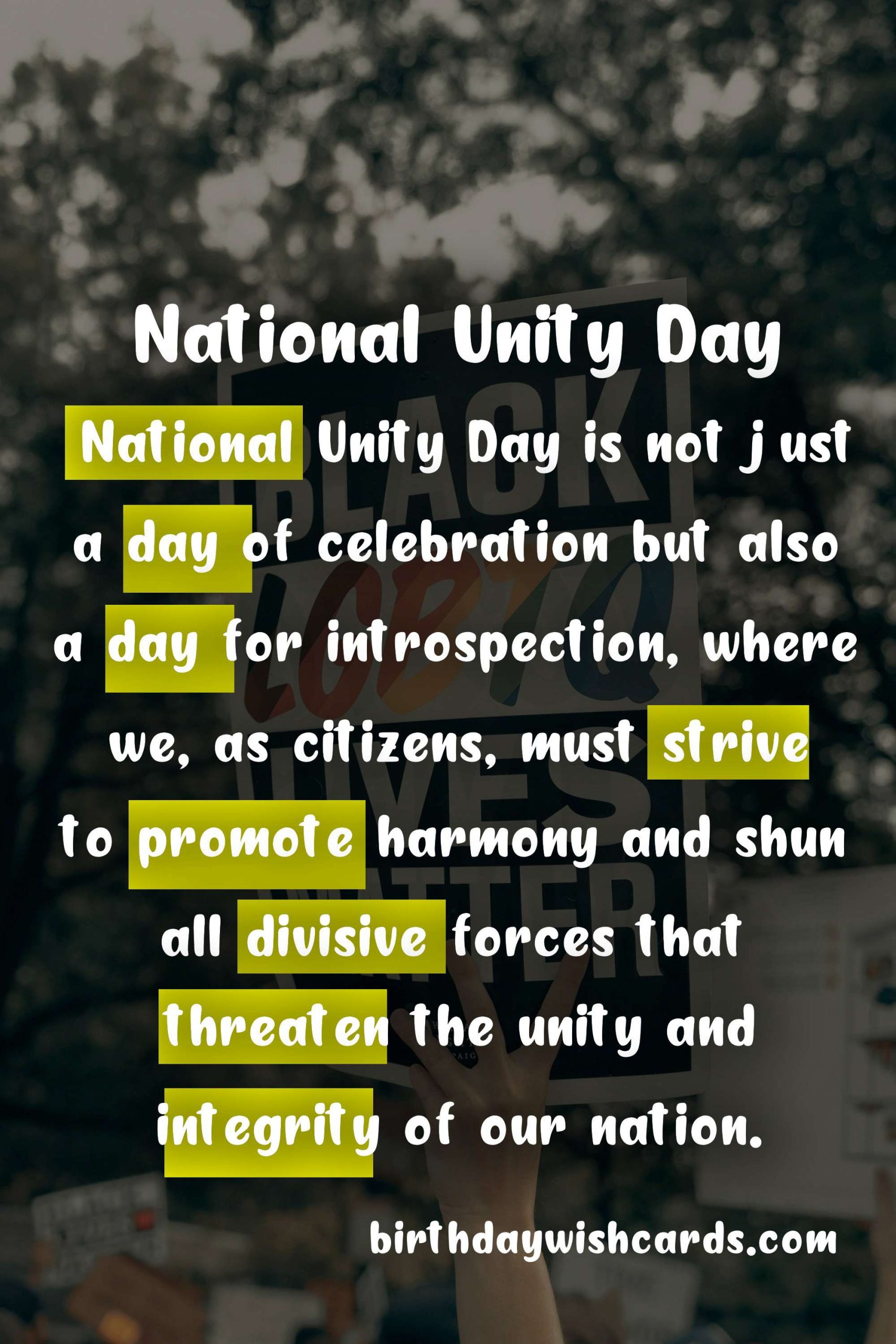 October 21: National Unity Day Celebration