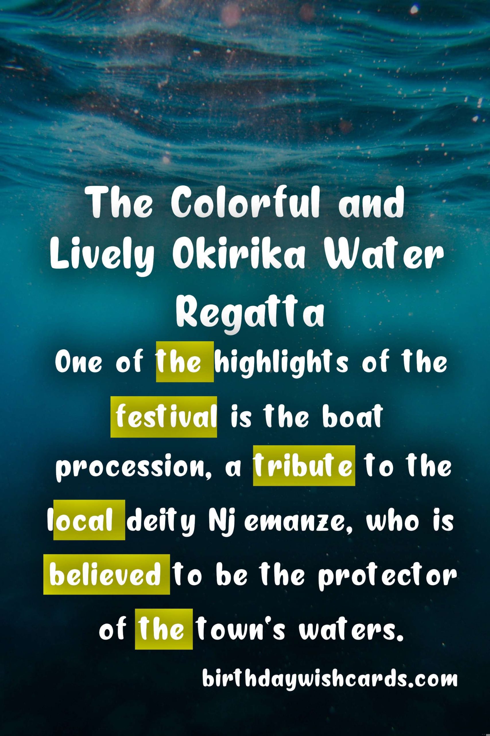 Experience the Excitement of the Okirika Water Regatta - August 25