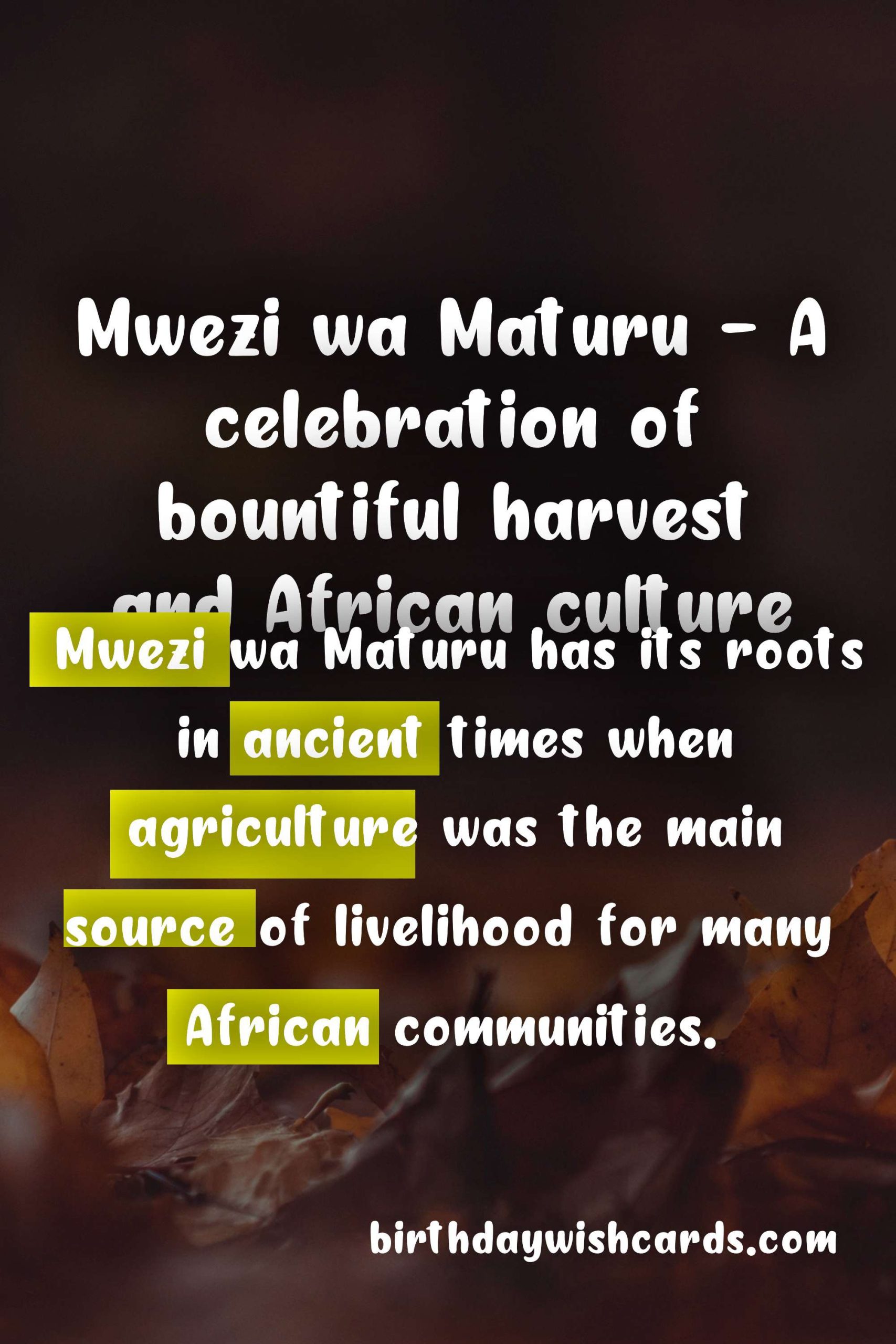 Mwezi wa Maturu: Celebrating Agricultural Prosperity on October 31st