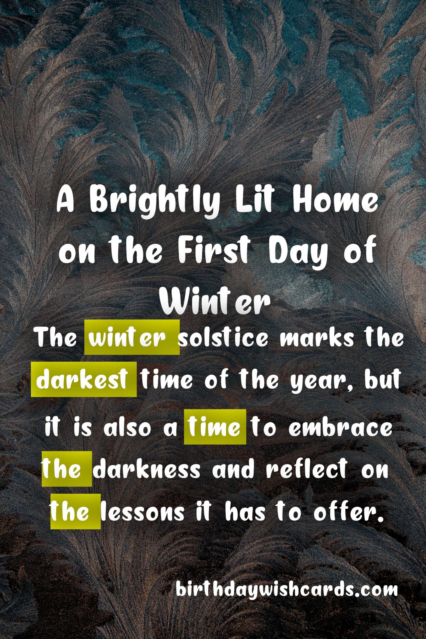 Celebrate the First Day of Winter