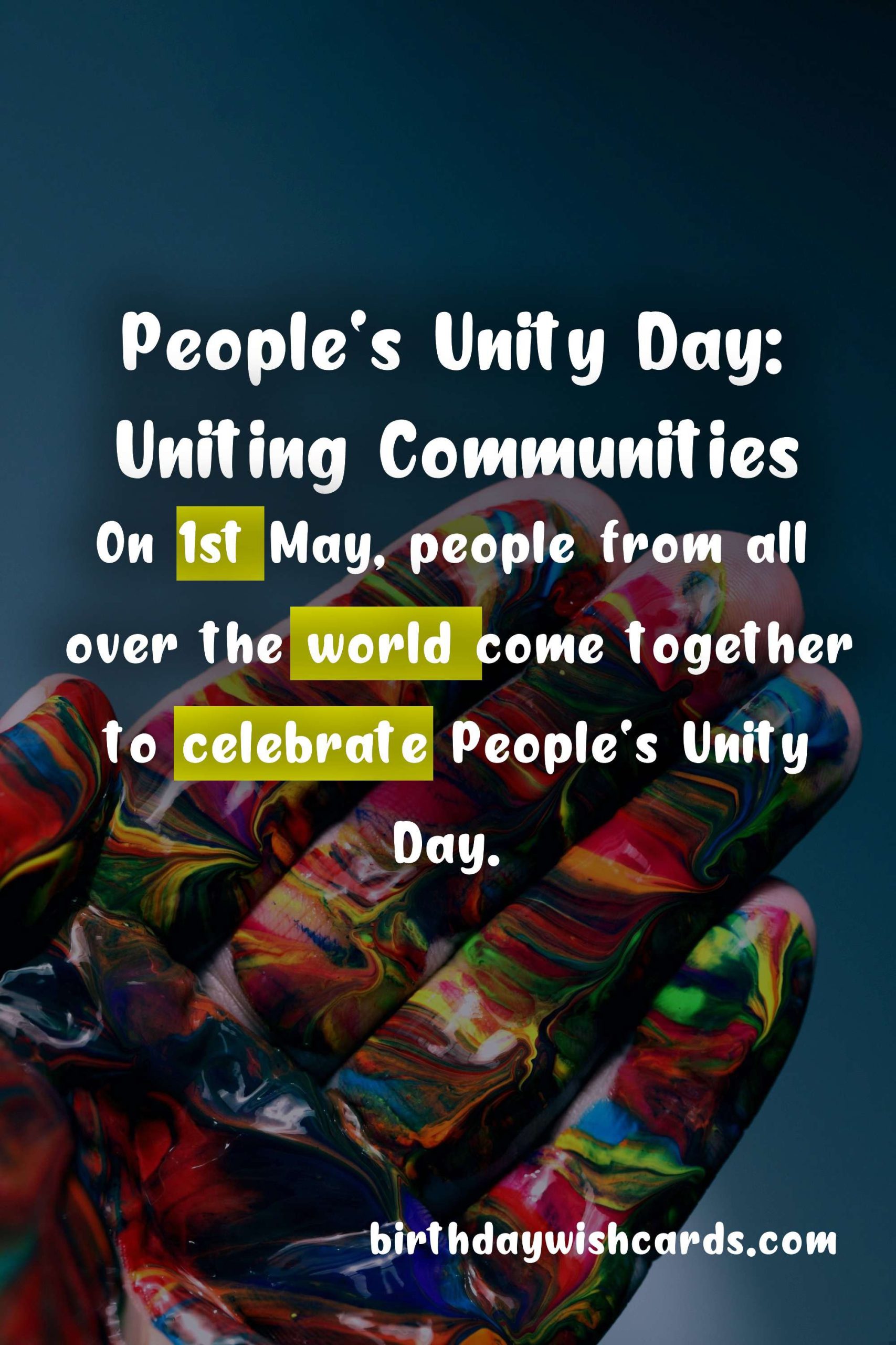 People's Unity Day - 1 May: Breaking Barriers and Uniting Communities