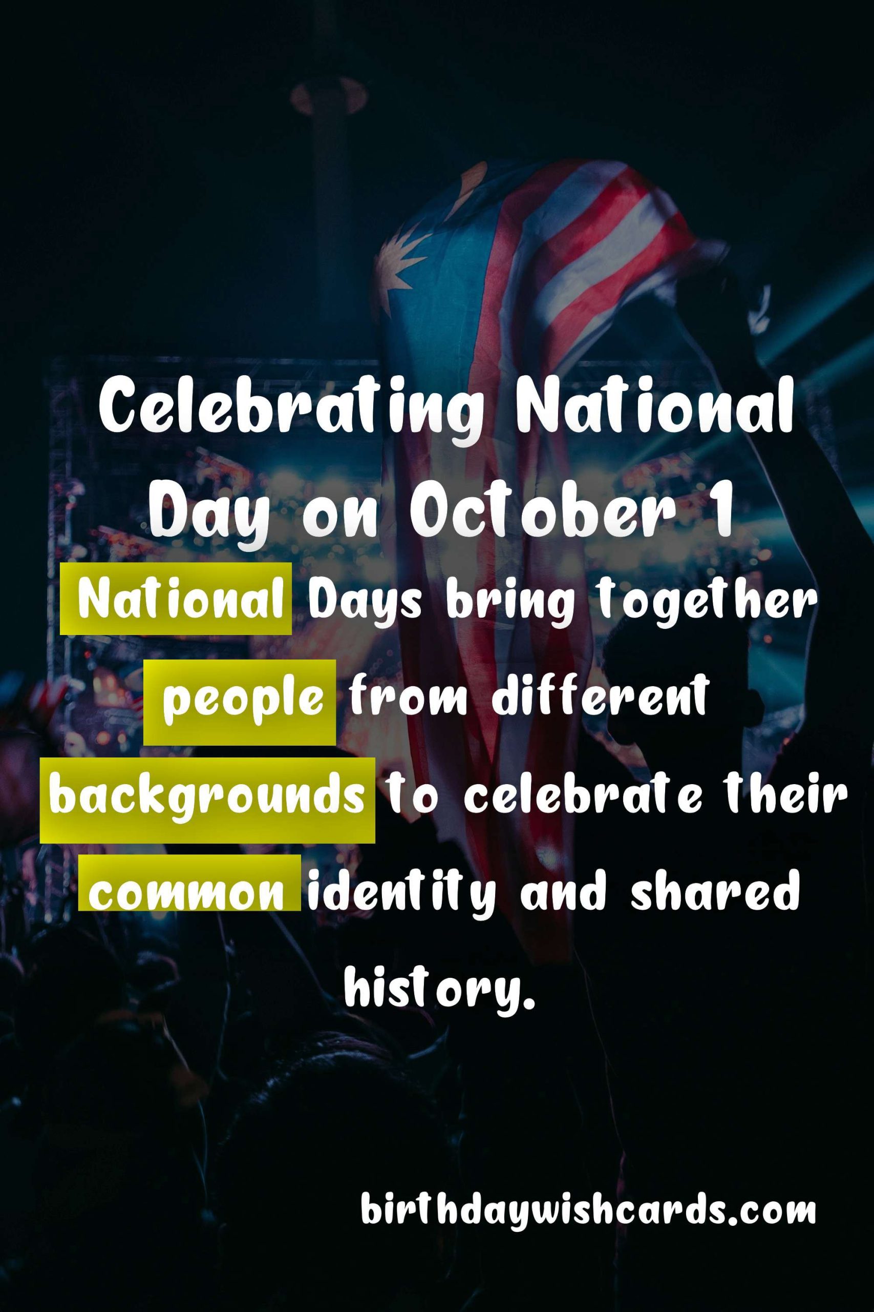 Celebrate National Day on October 1